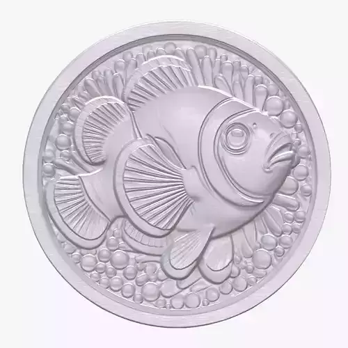 Clown Fish 3 basrelief for 3D printing
