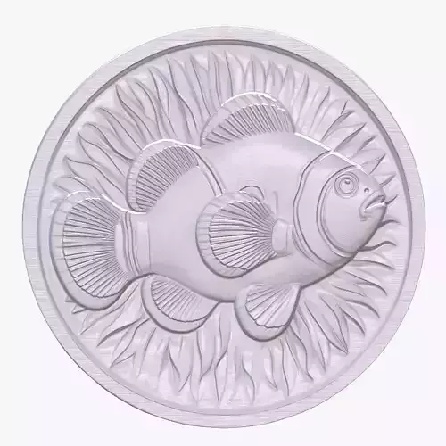 Clown Fish 4 basrelief for 3D printing