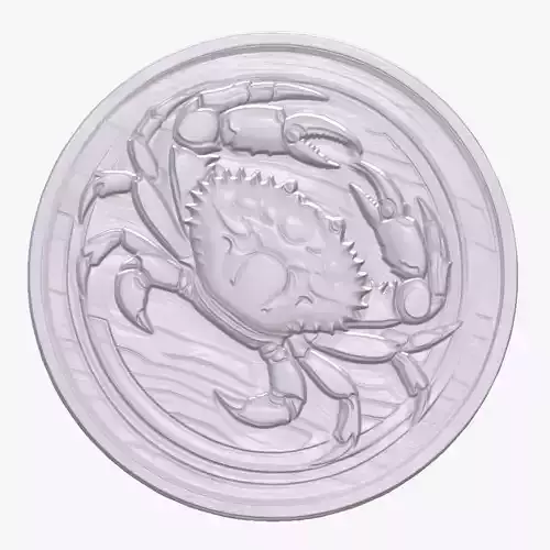 Crab 1 basrelief for 3D printing