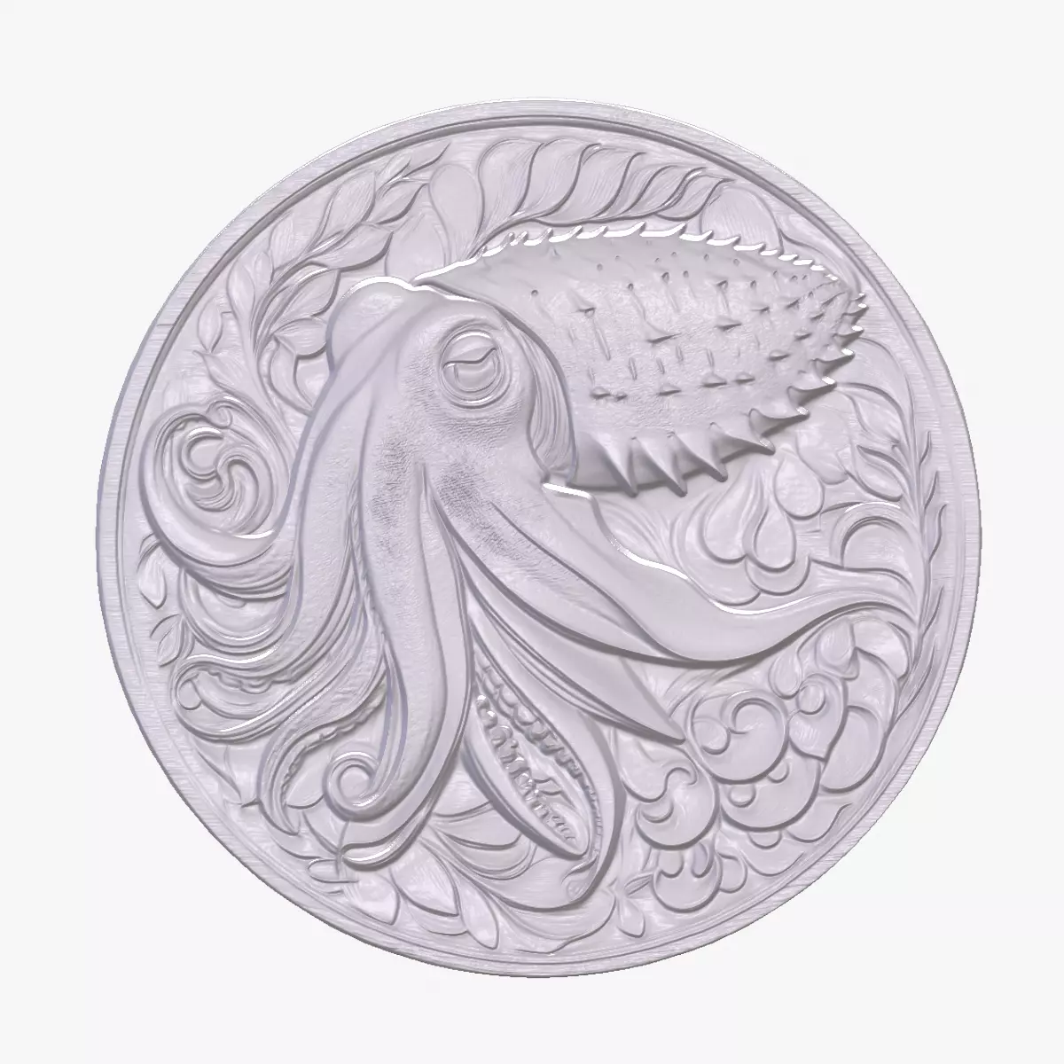 Cuttle Fish 1 basrelief for 3D printing 3D print model