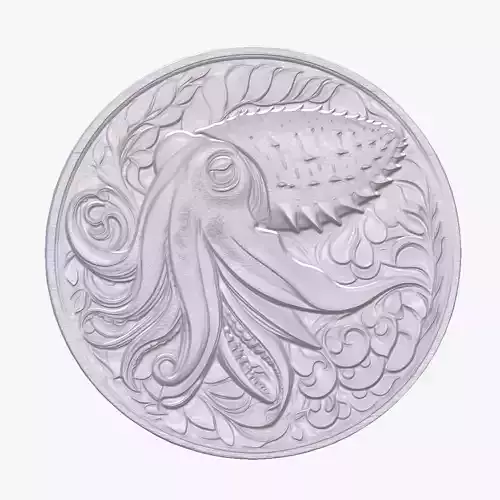 Cuttle Fish 1 basrelief for 3D printing 3D print model