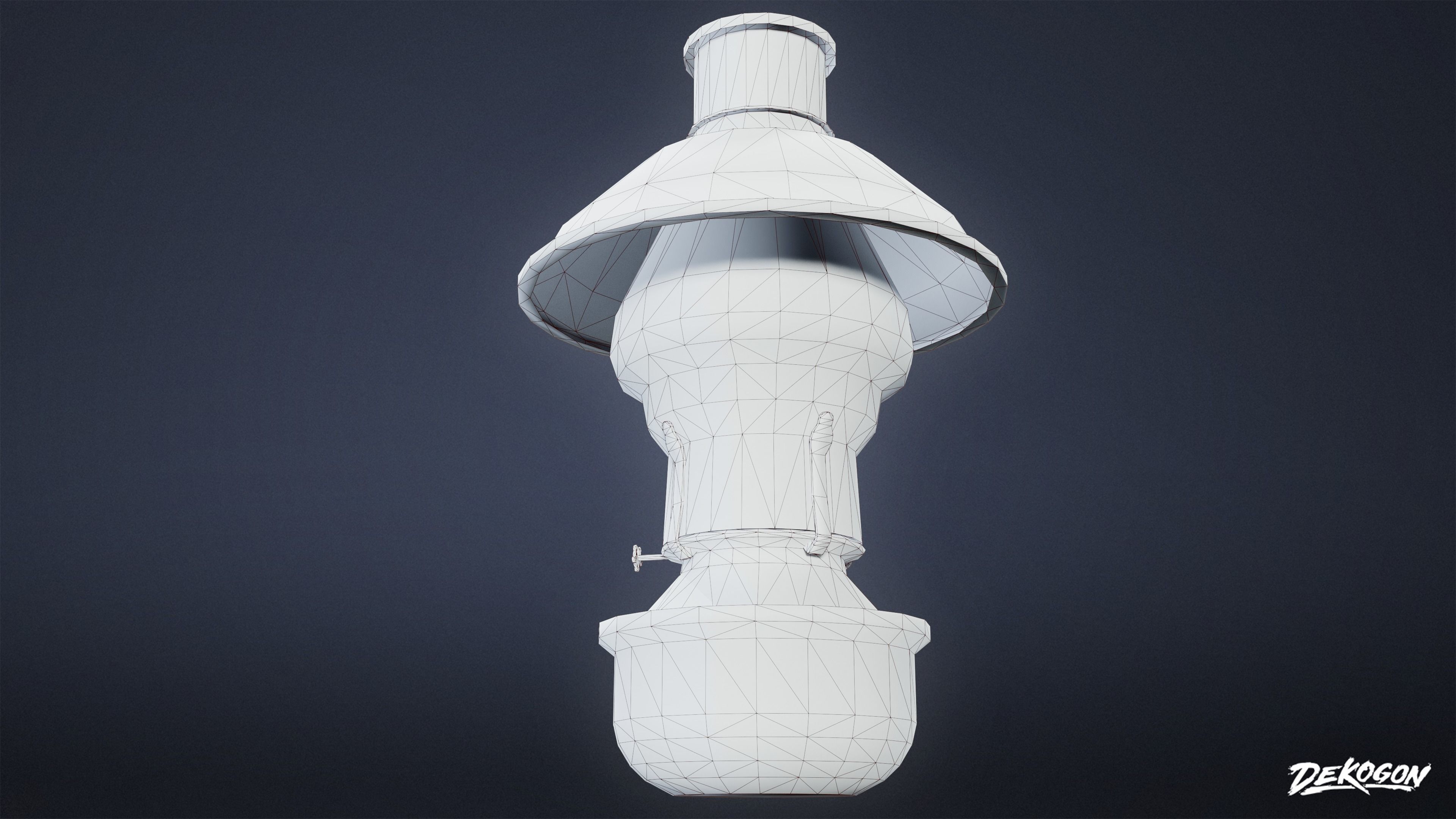 ATTIC - Oil Lamp 01 - LOW POLY Low-poly 3D model_9