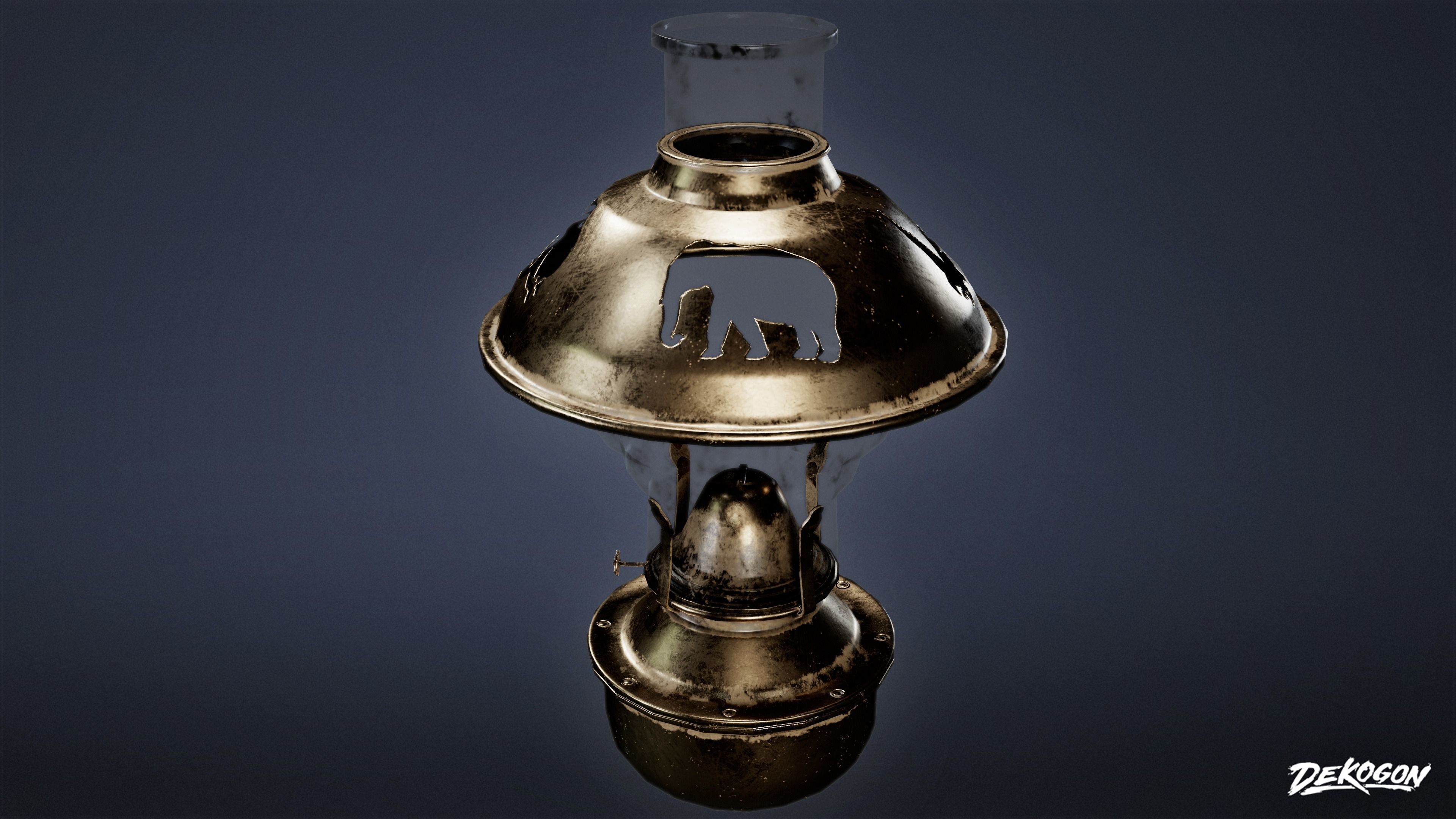 ATTIC - Oil Lamp 01 - LOW POLY Low-poly 3D model_5