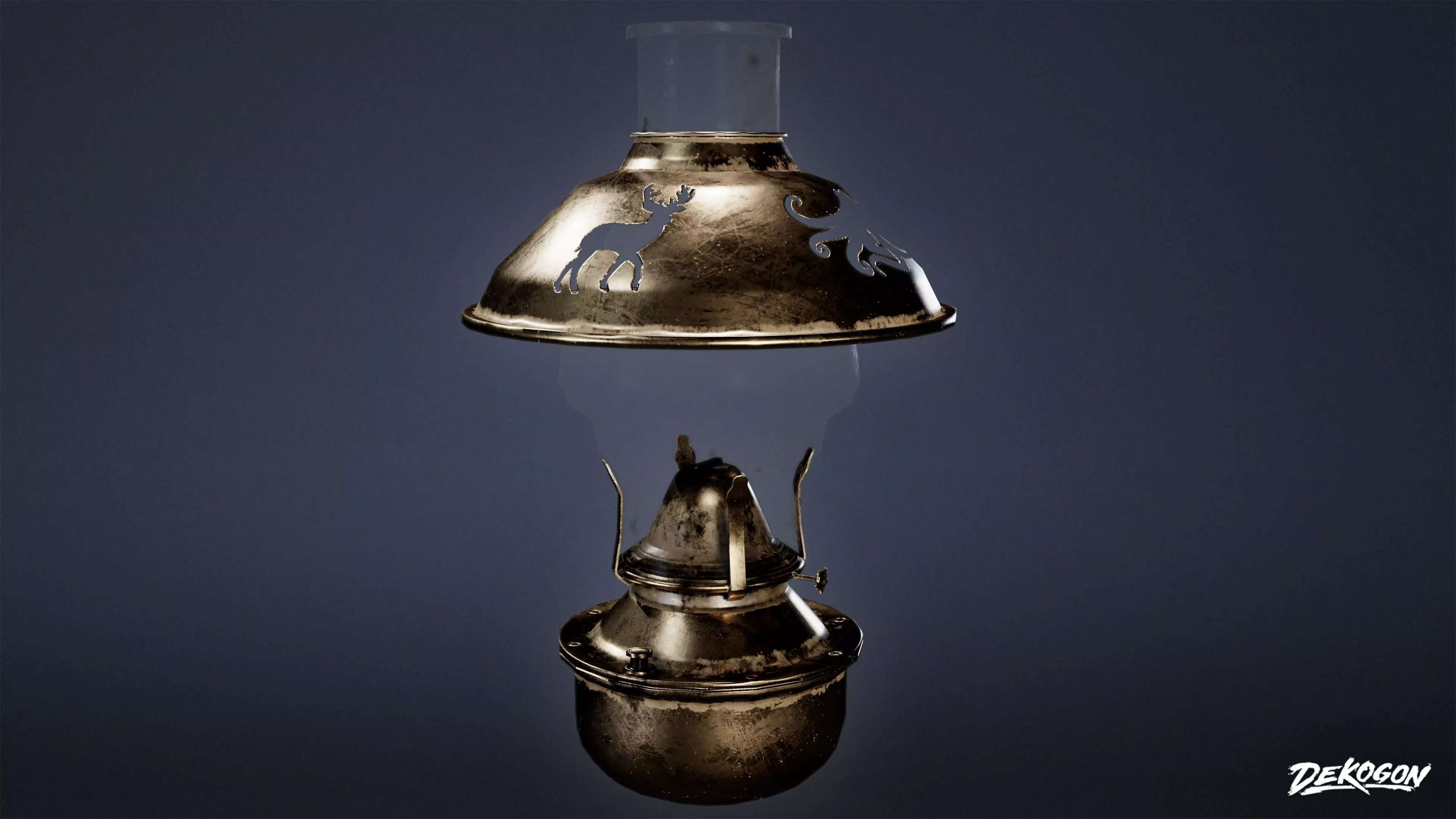 ATTIC - Oil Lamp 01 - LOW POLY Low-poly 3D model_0