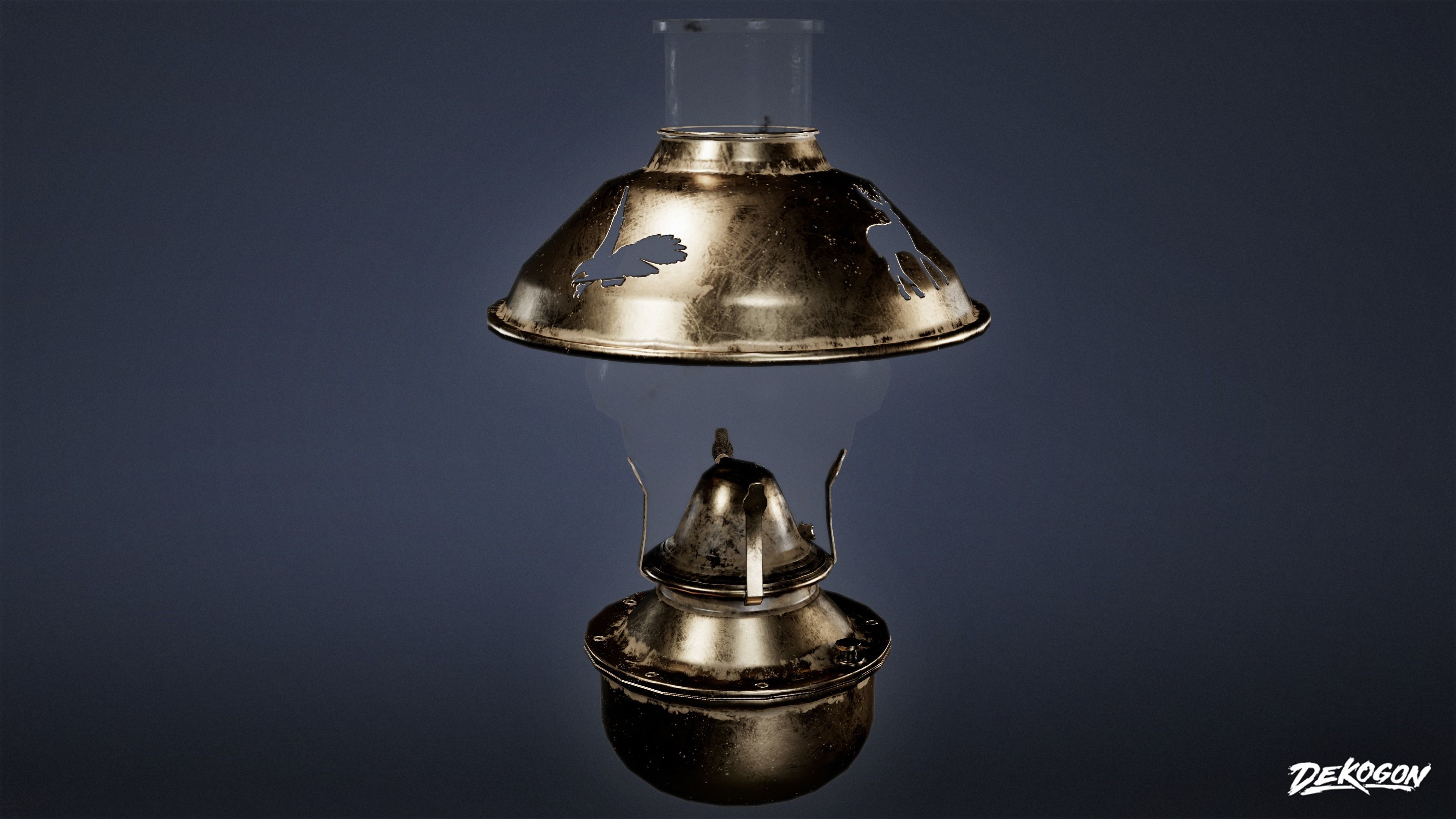 ATTIC - Oil Lamp 01 - LOW POLY Low-poly 3D model_2