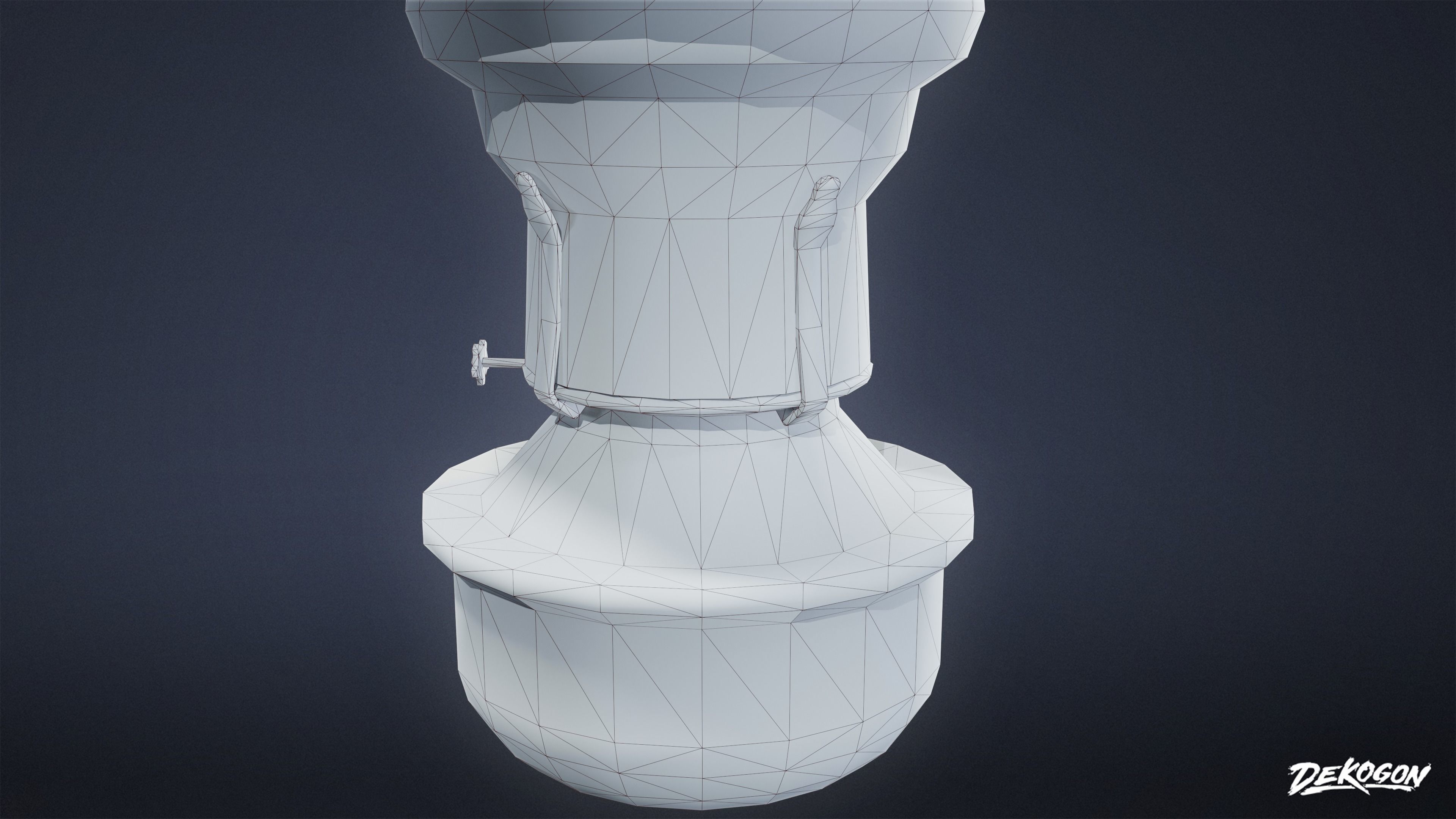 ATTIC - Oil Lamp 01 - LOW POLY Low-poly 3D model_7