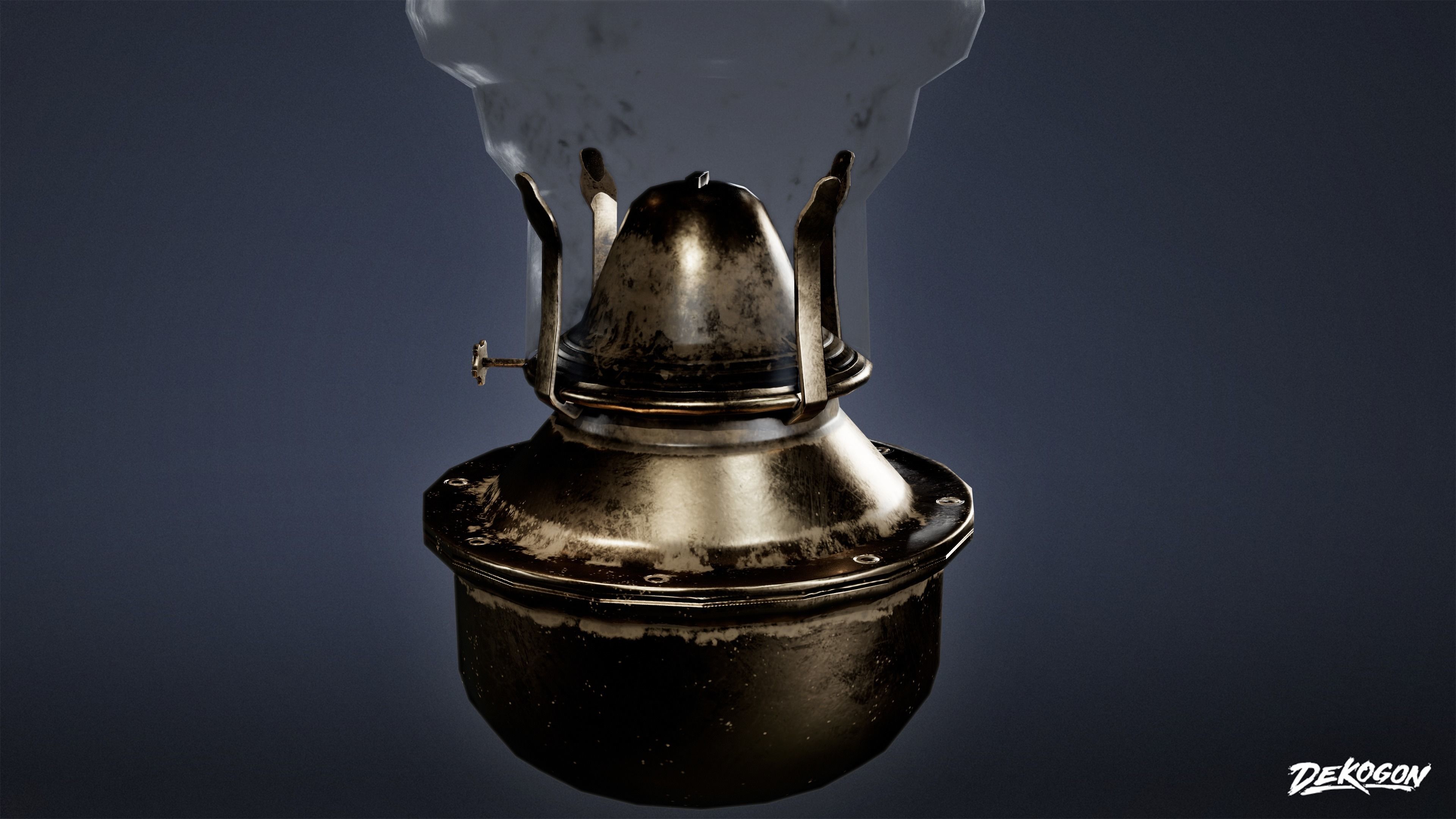 ATTIC - Oil Lamp 01 - LOW POLY Low-poly 3D model_6