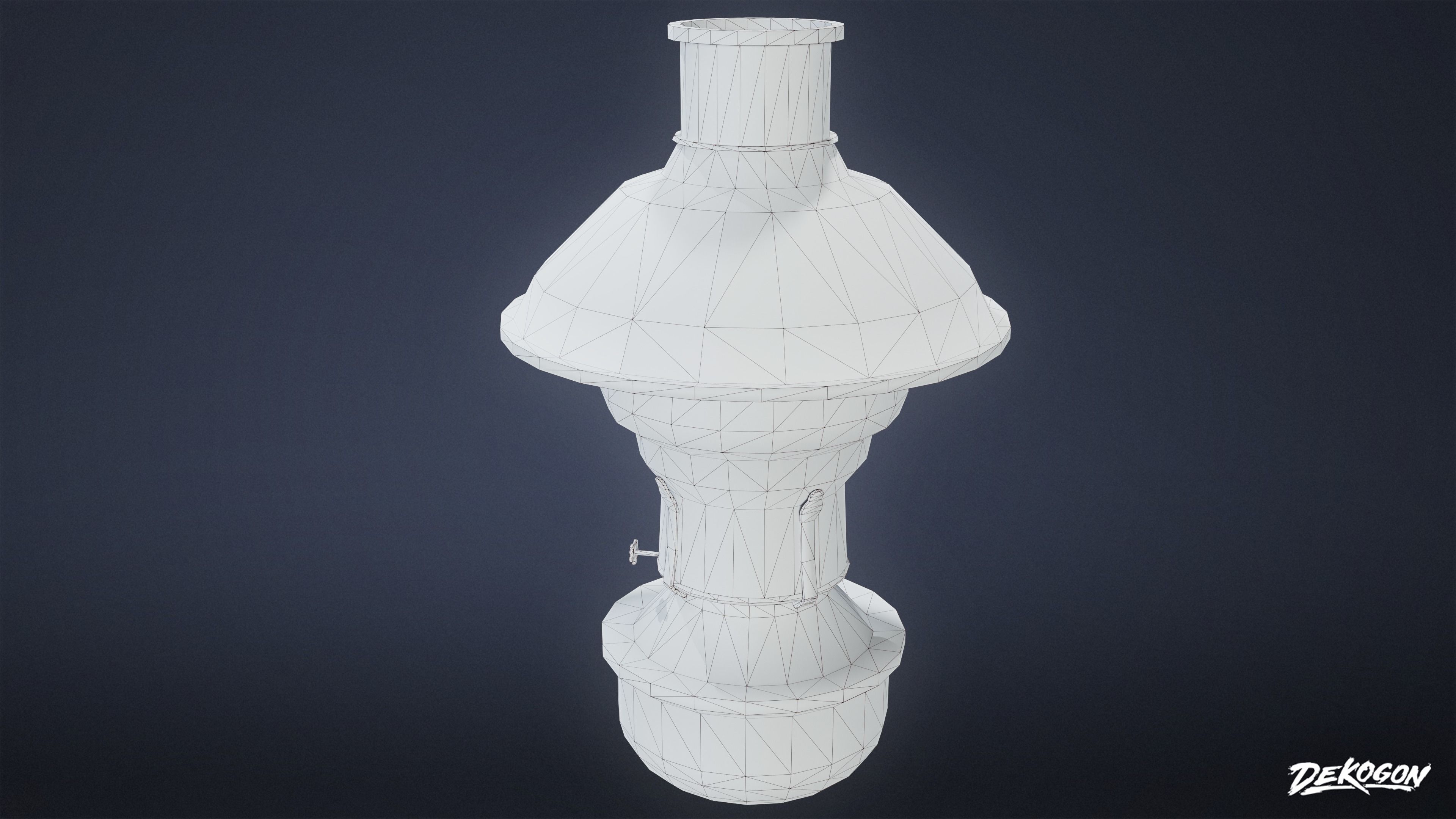 ATTIC - Oil Lamp 01 - LOW POLY Low-poly 3D model_8
