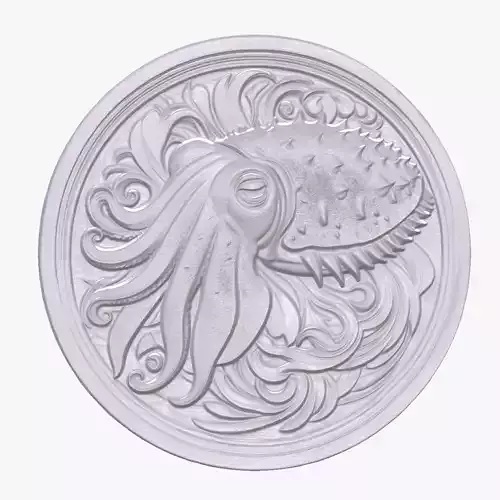 Cuttle Fish 3 basrelief for 3D printing 3D print model
