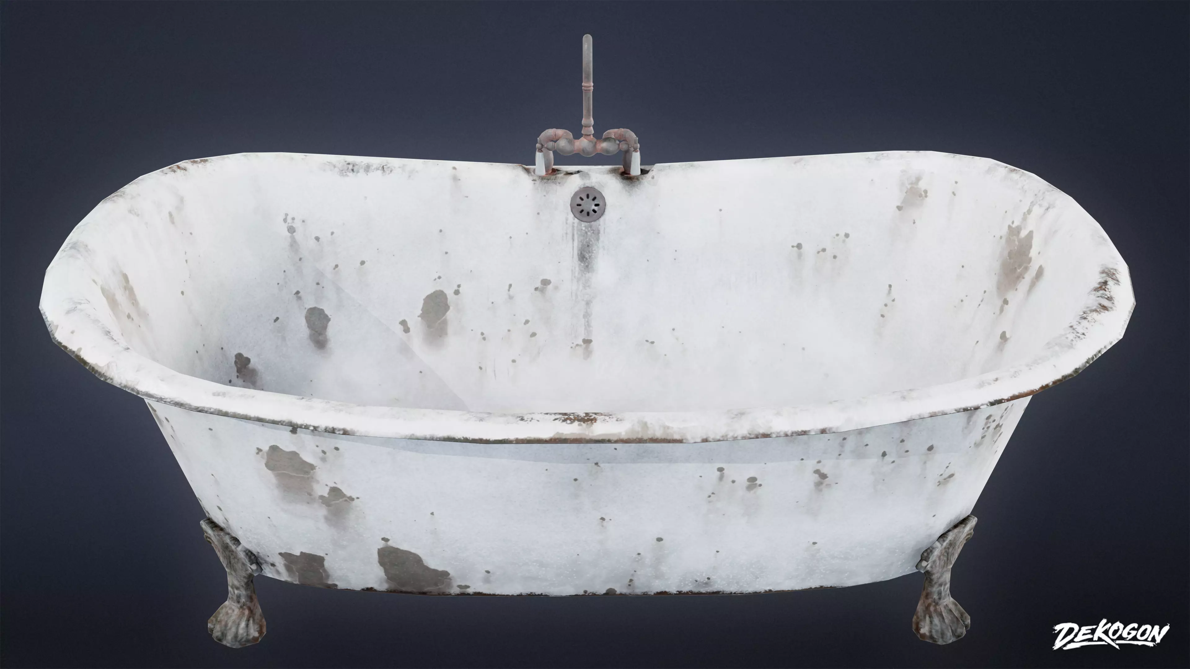 ATTIC - Old Bath Tub 01 - LOW POLY Low-poly 3D model
