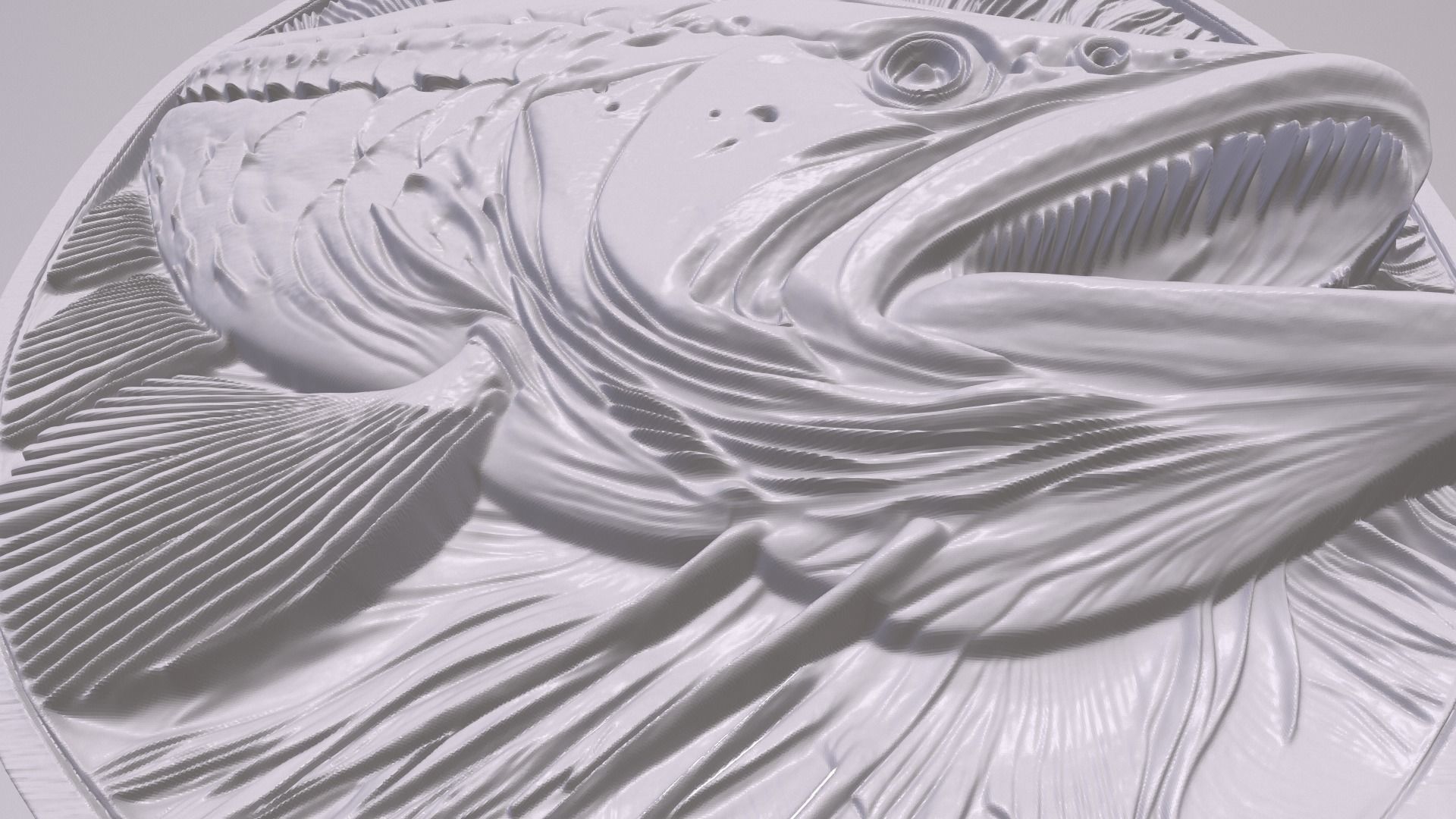 Dog Fish 2 basrelief for 3D printing 3D print model_2