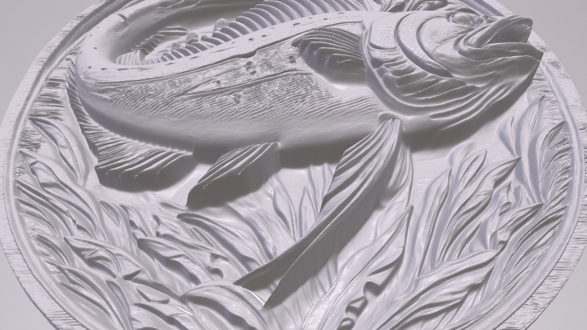 Dog Fish 3 basrelief for 3D printing 3D print model_2