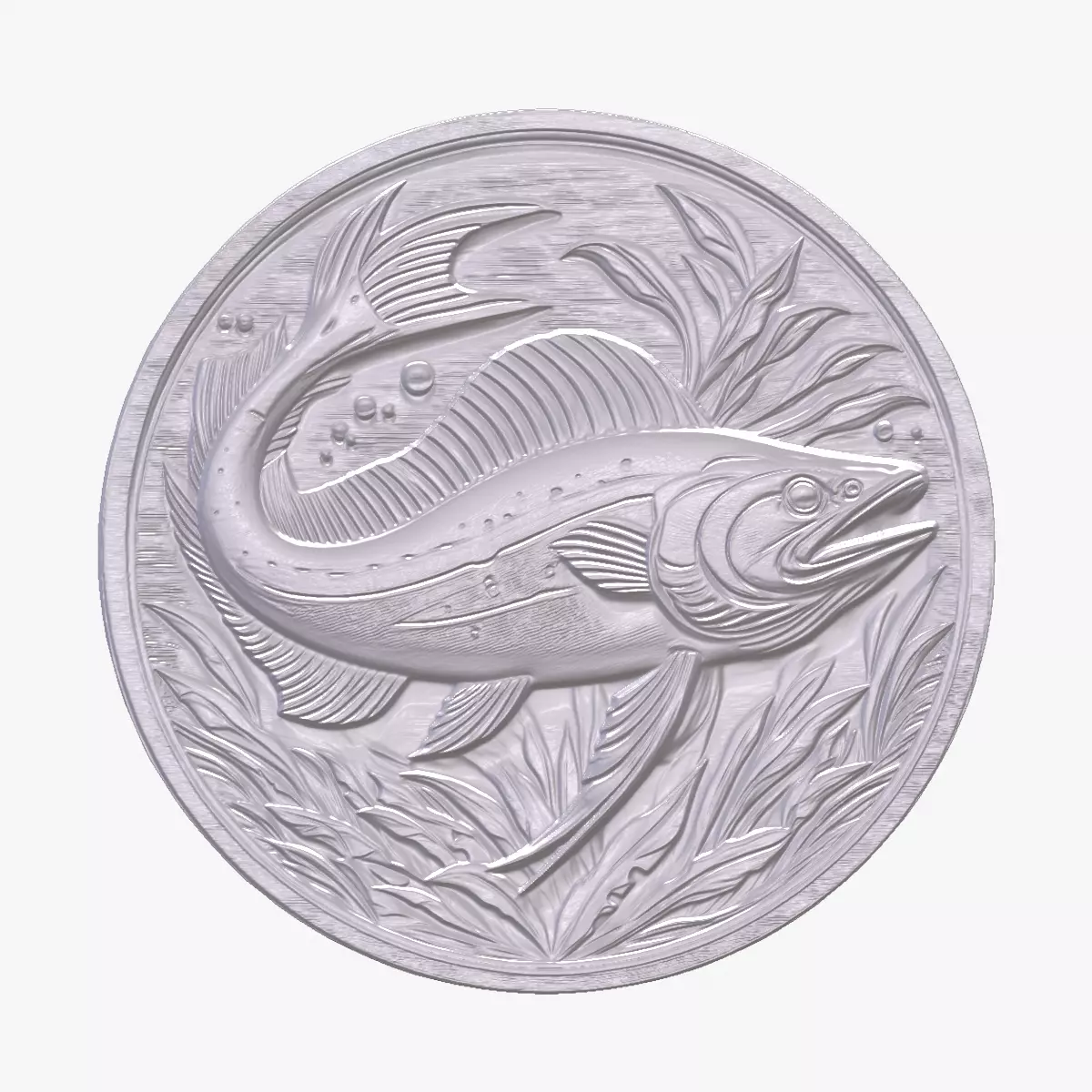 Dog Fish 3 basrelief for 3D printing 3D print model_0