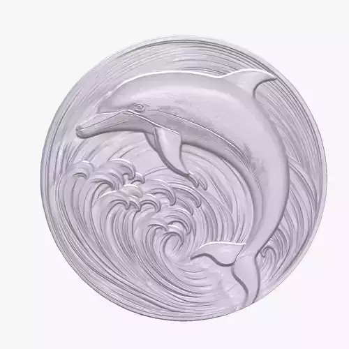 Dolphin 1 basrelief for 3D printing