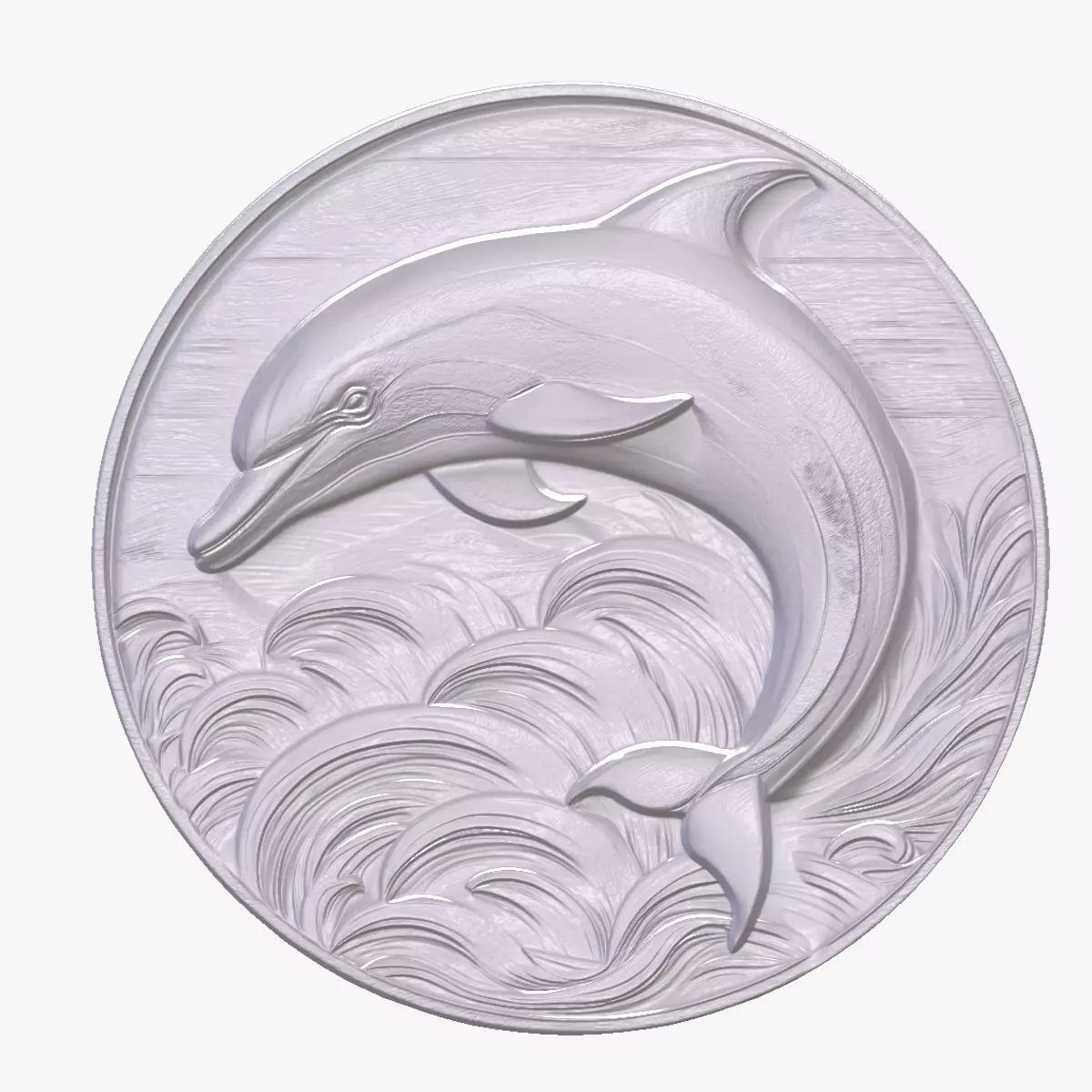Dolphin 2 basrelief for 3D printing 3D print model