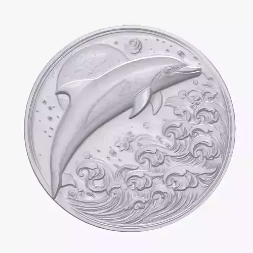 Dolphin 4 basrelief for 3D printing