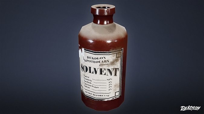 ATTIC - Old Bottle Set 01 - LOW POLY Low-poly 3D model 5