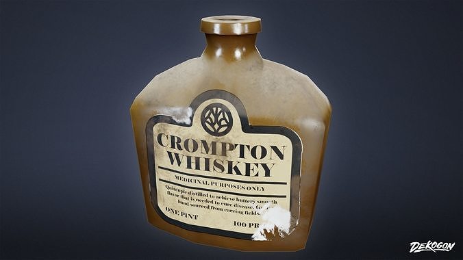 ATTIC - Old Bottle Set 01 - LOW POLY Low-poly 3D model 7