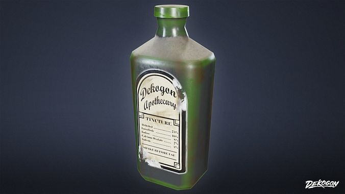 ATTIC - Old Bottle Set 01 - LOW POLY Low-poly 3D model 6