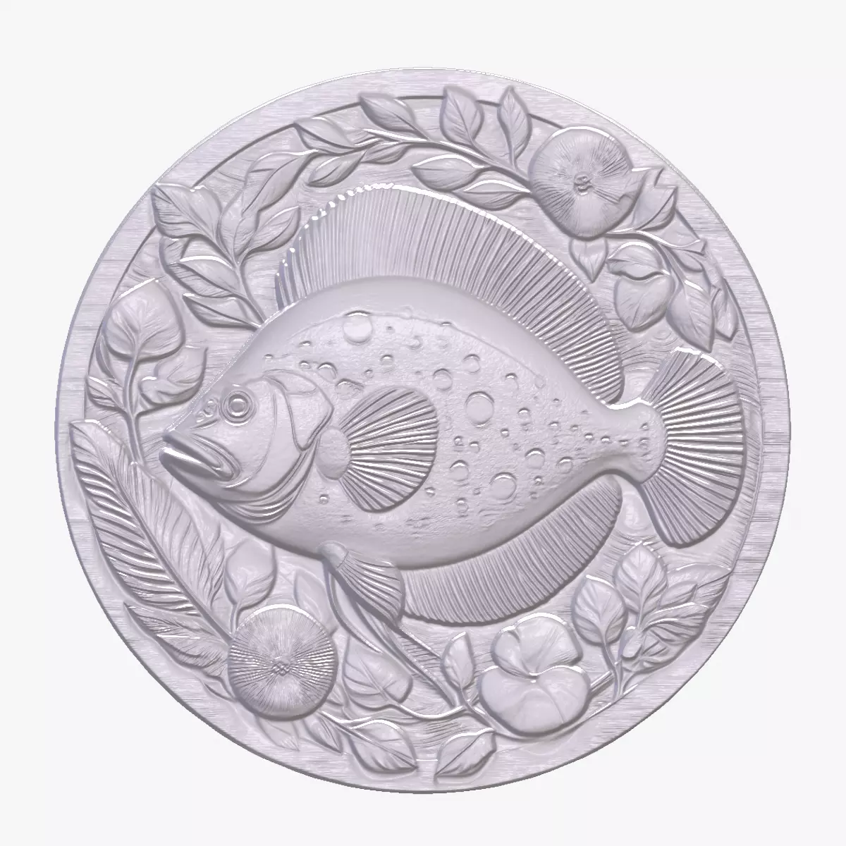 Flounder Fish 2 basrelief for 3D printing 3D print model