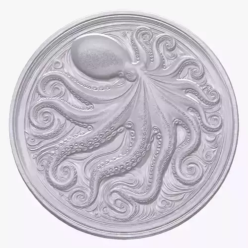 Octopus 1 basrelief for 3D printing