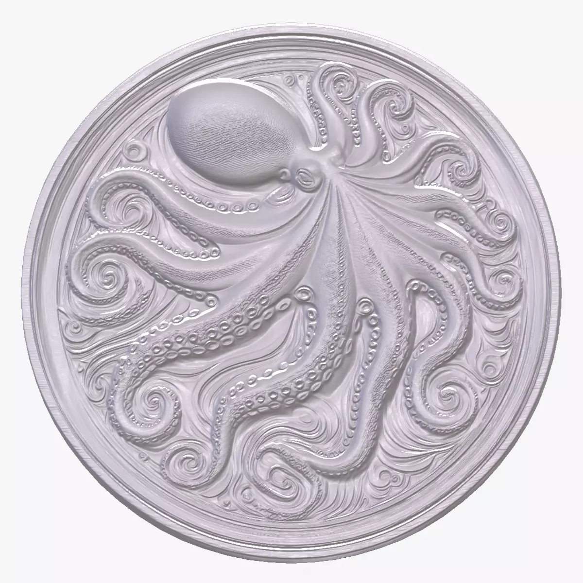 Octopus 1 basrelief for 3D printing 3D print model_0