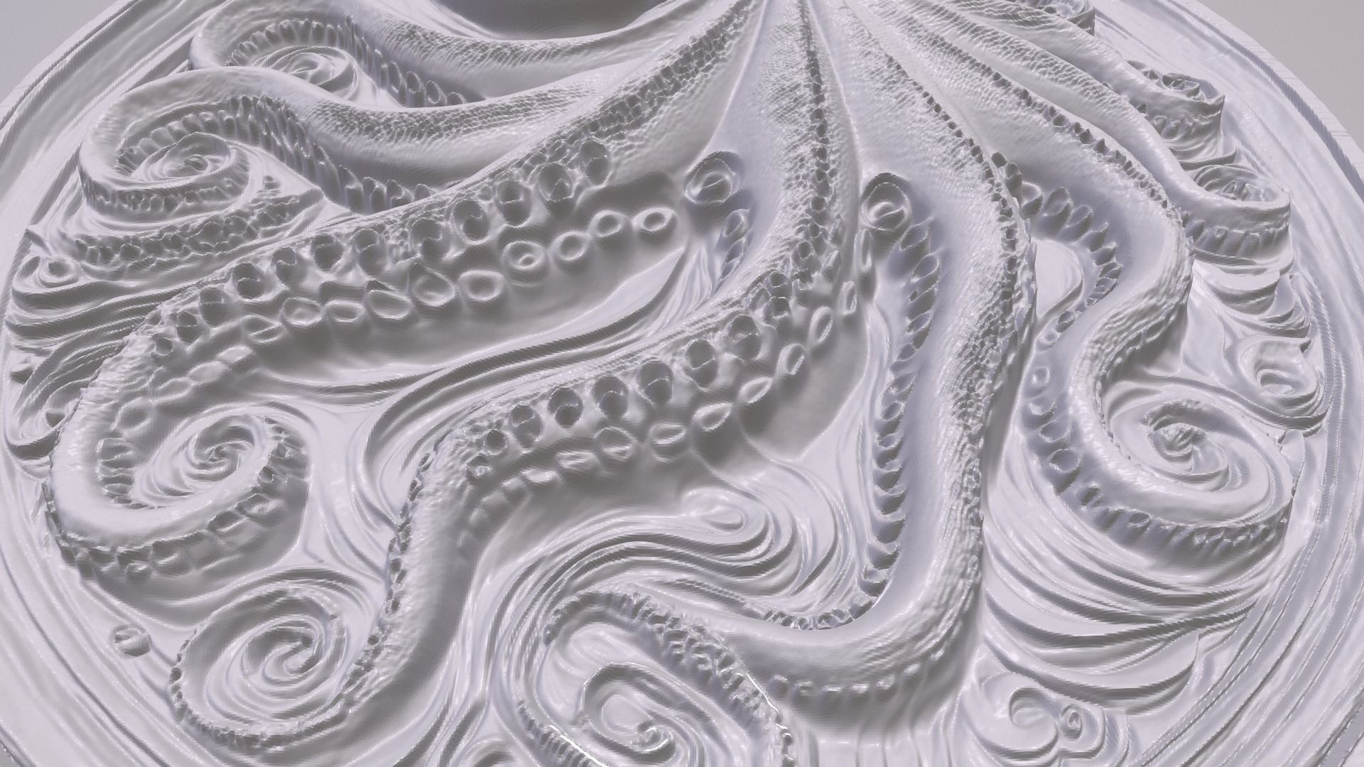Octopus 1 basrelief for 3D printing 3D print model_2