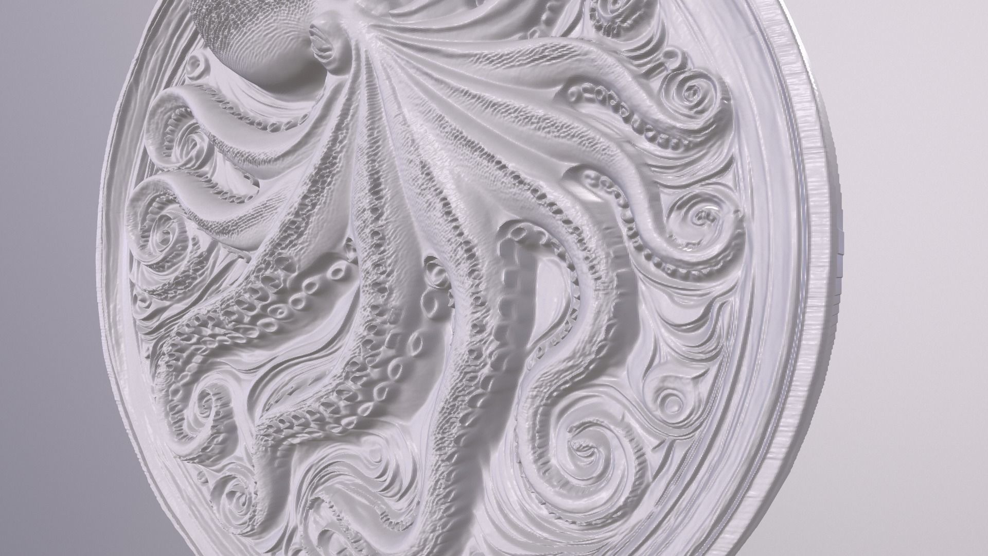 Octopus 1 basrelief for 3D printing 3D print model_3