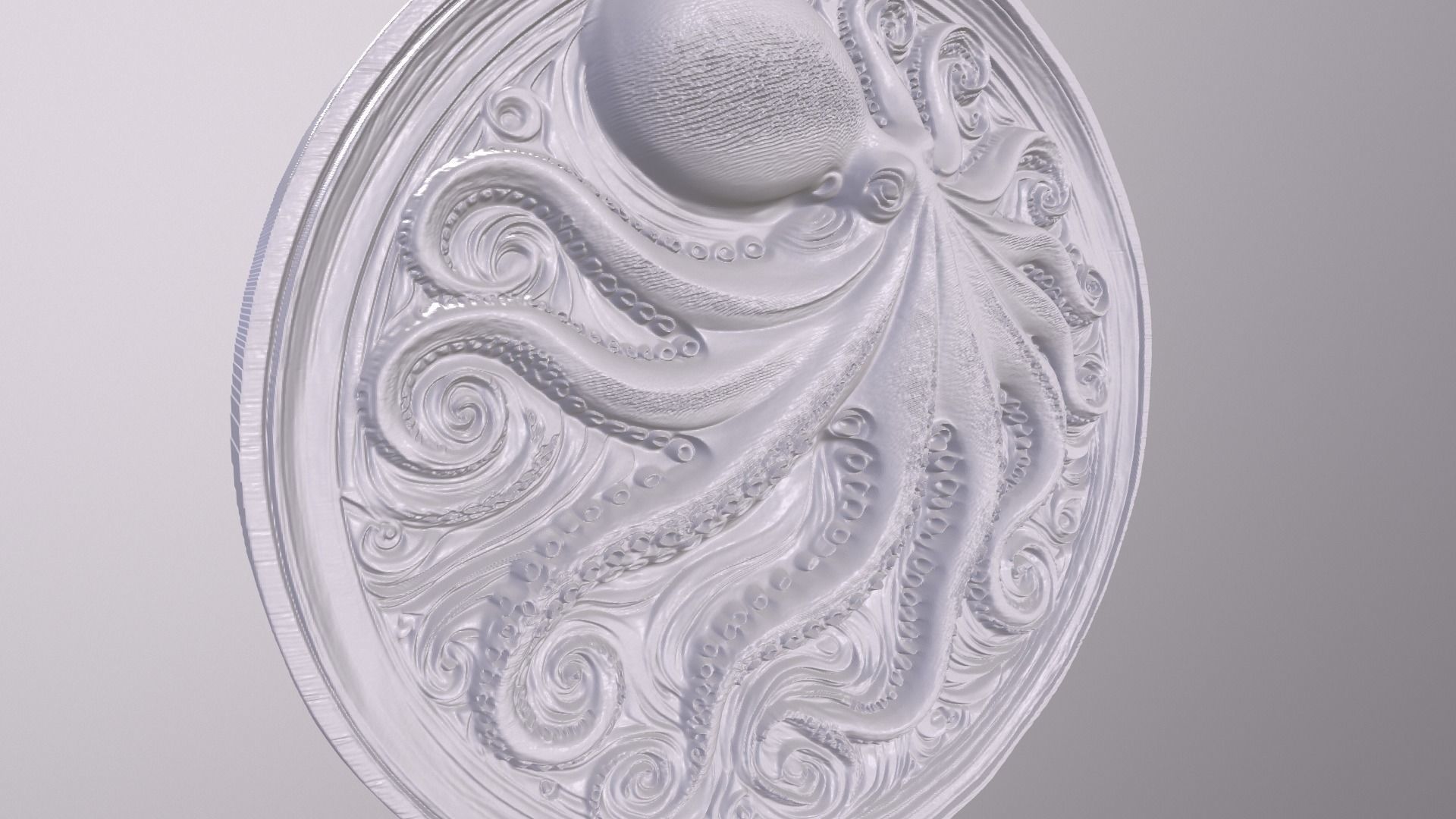 Octopus 1 basrelief for 3D printing 3D print model_4