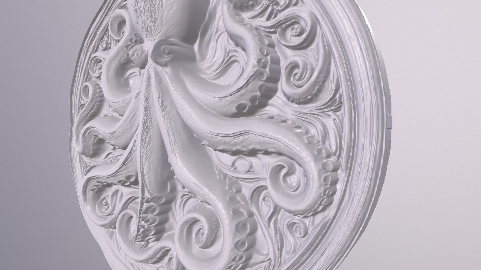 Octopus 2 basrelief for 3D printing 3D print model_3