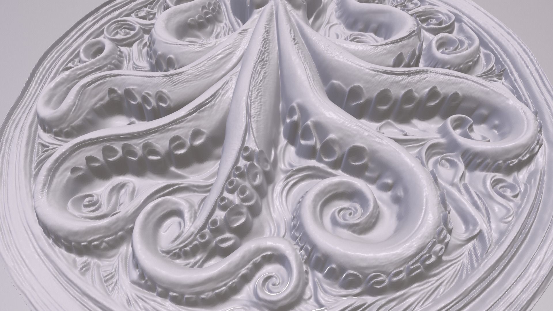 Octopus 2 basrelief for 3D printing 3D print model_2