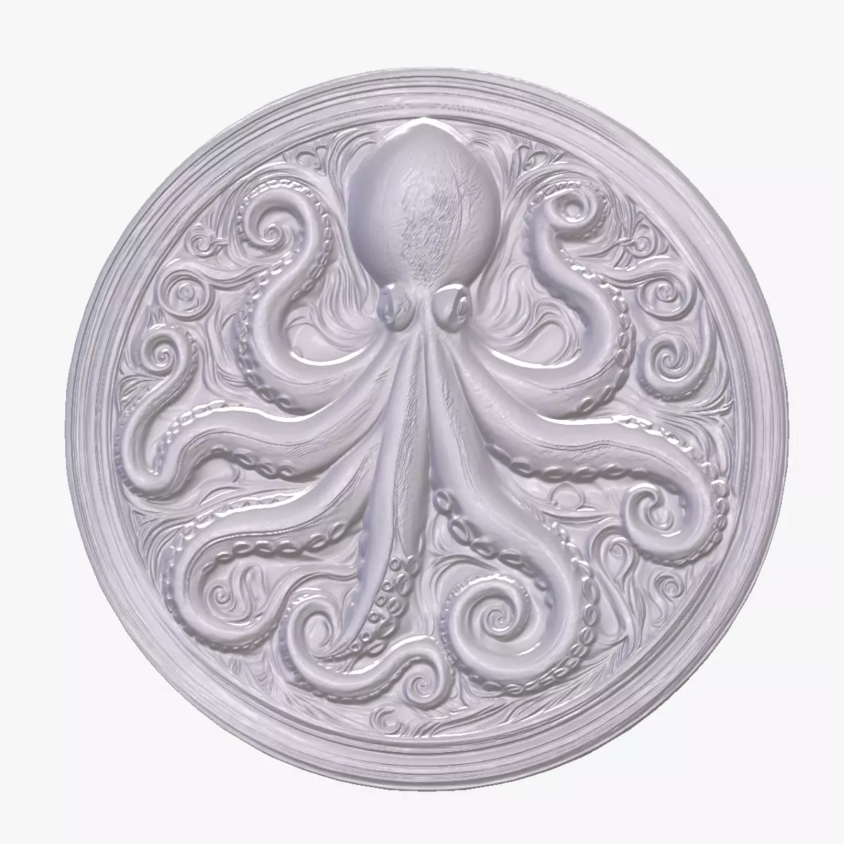 Octopus 2 basrelief for 3D printing 3D print model_0