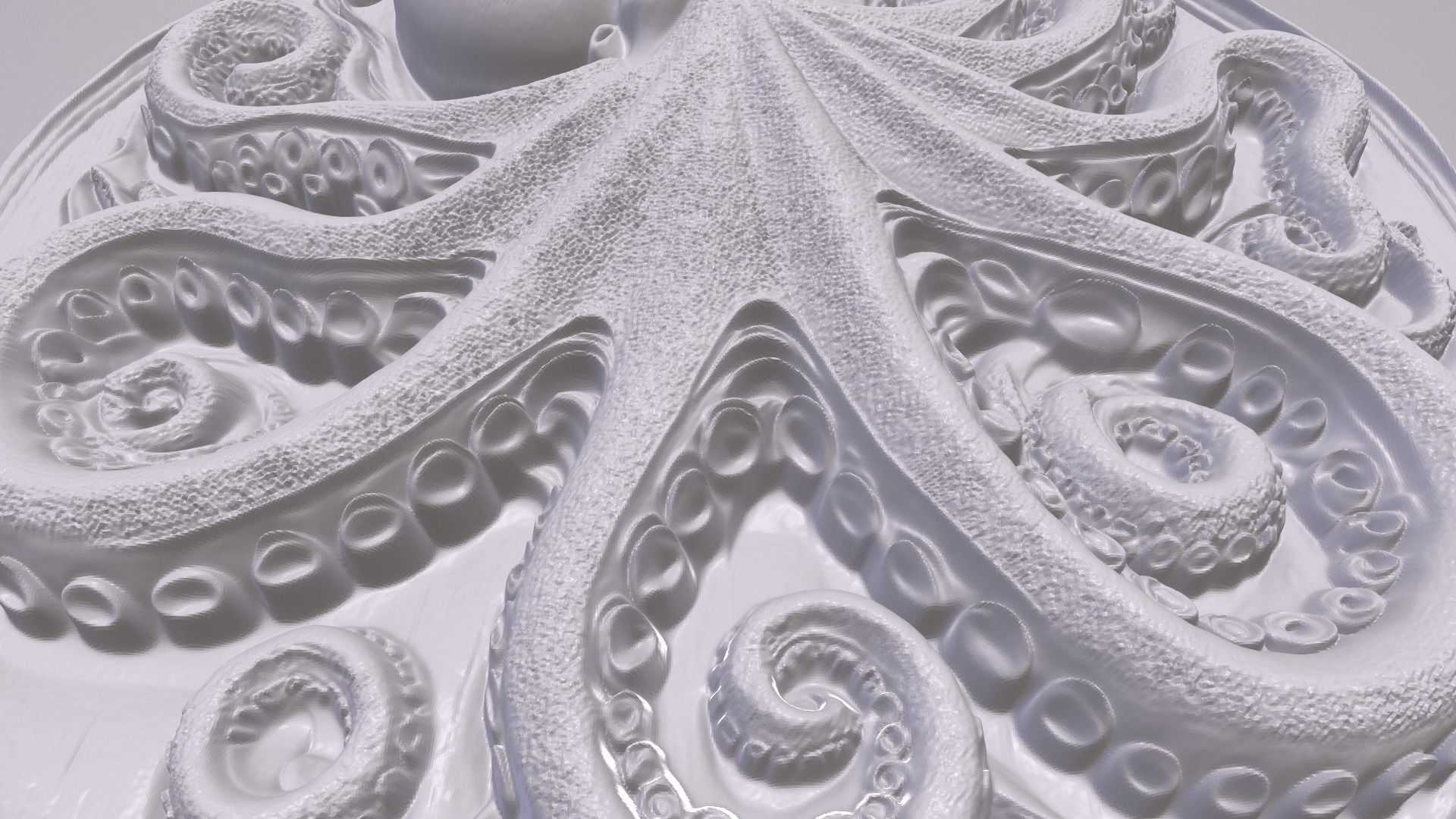 Octopus 3 basrelief for 3D printing 3D print model_2