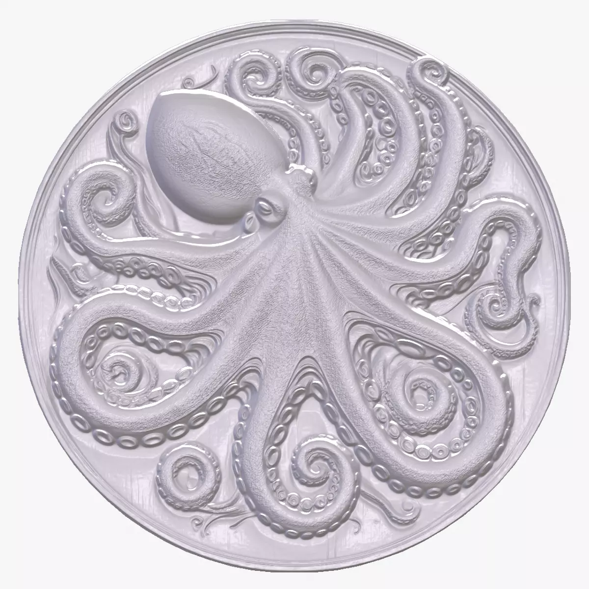 Octopus 3 basrelief for 3D printing 3D print model_0