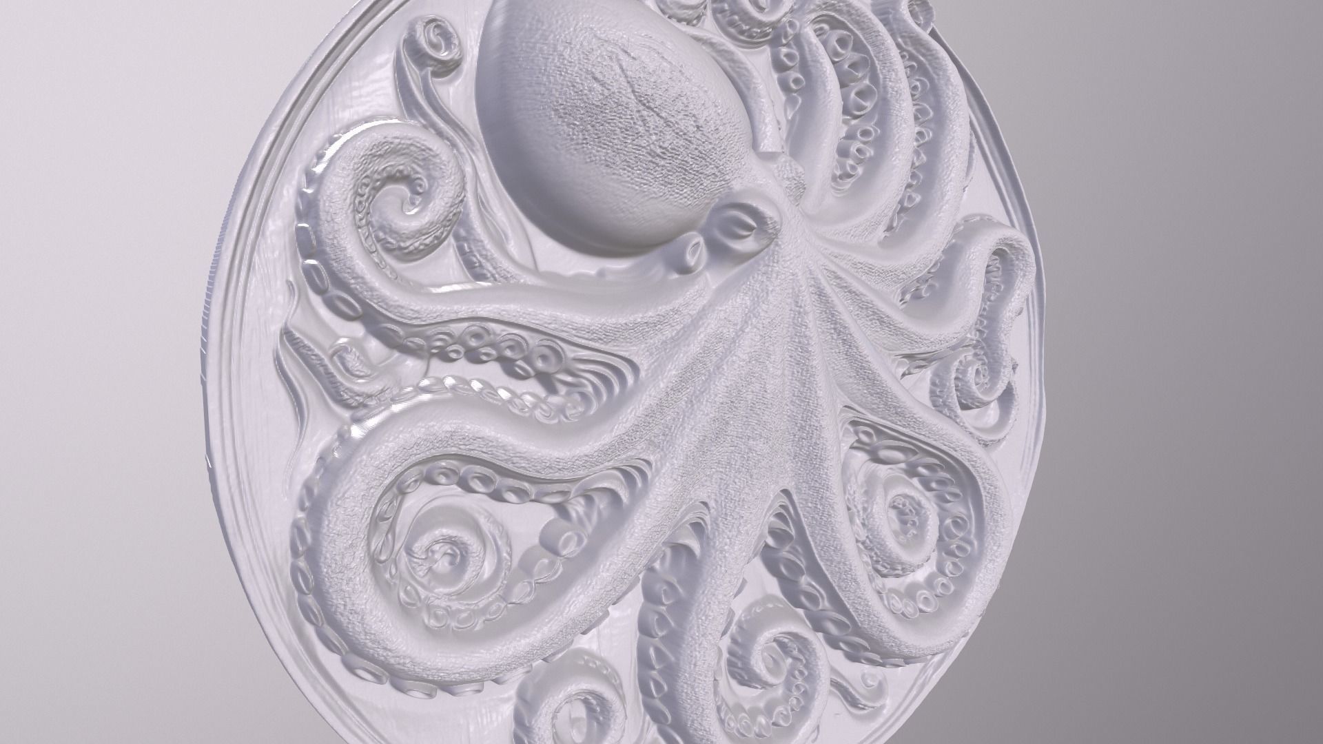 Octopus 3 basrelief for 3D printing 3D print model_4