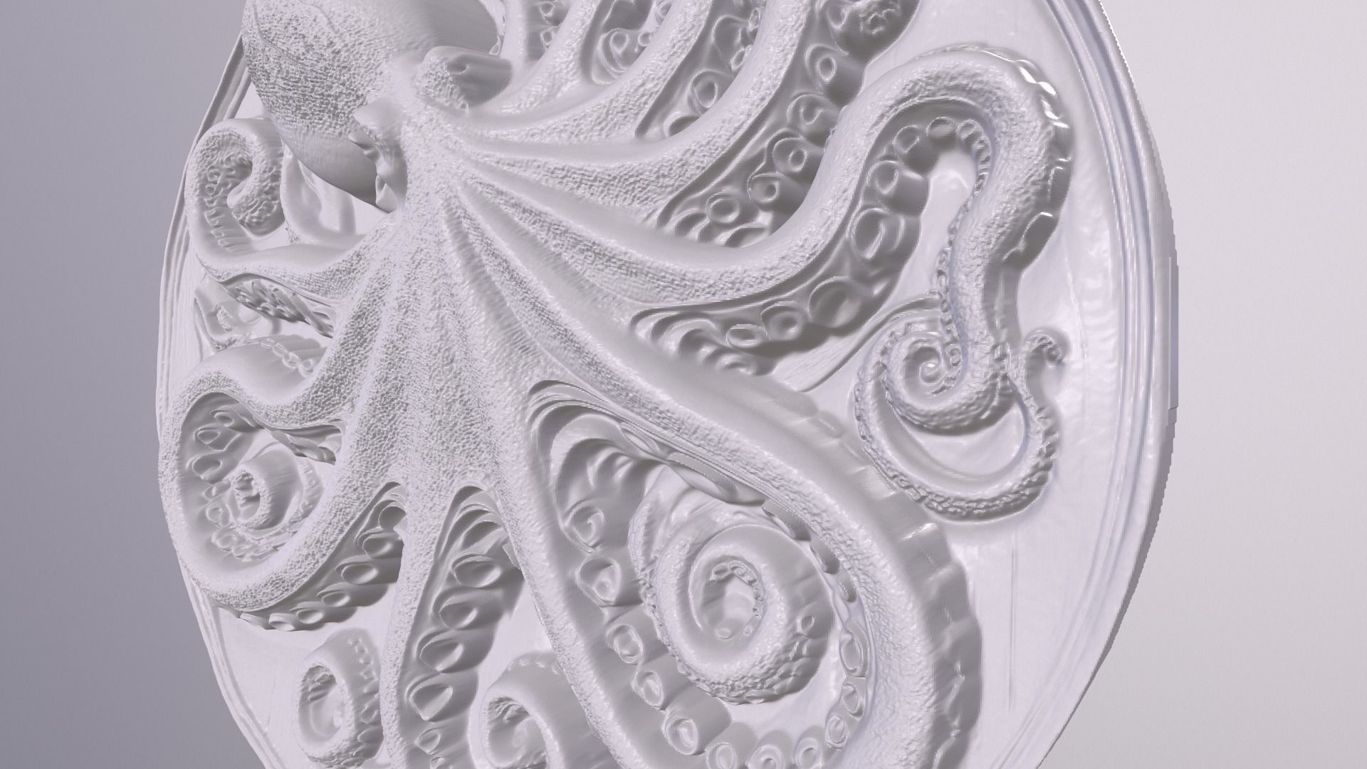 Octopus 3 basrelief for 3D printing 3D print model_3