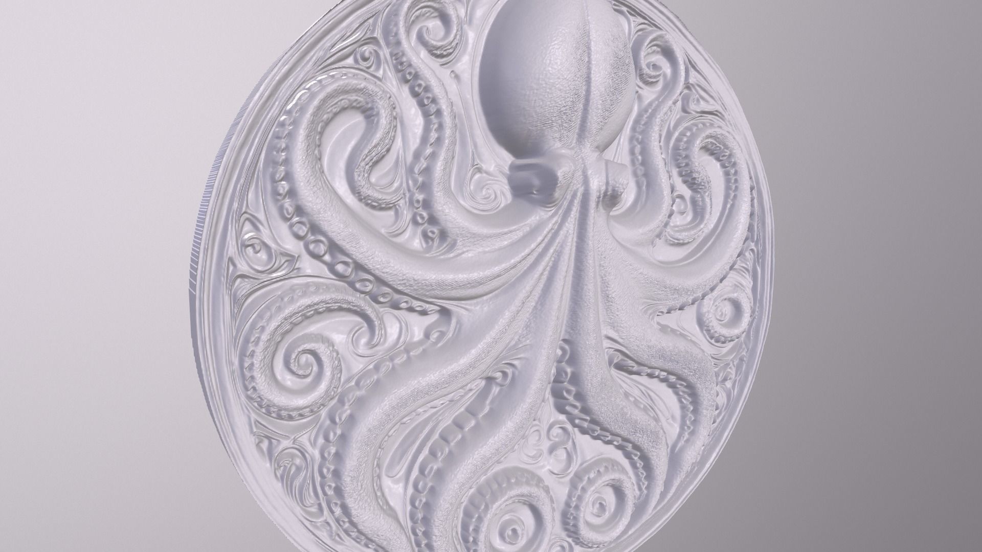 Octopus 4 basrelief for 3D printing 3D print model_4