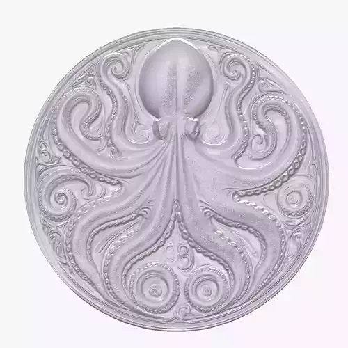 Octopus 4 basrelief for 3D printing