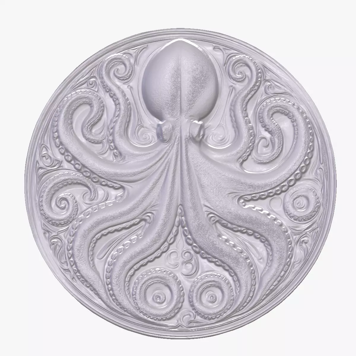 Octopus 4 basrelief for 3D printing 3D print model_0