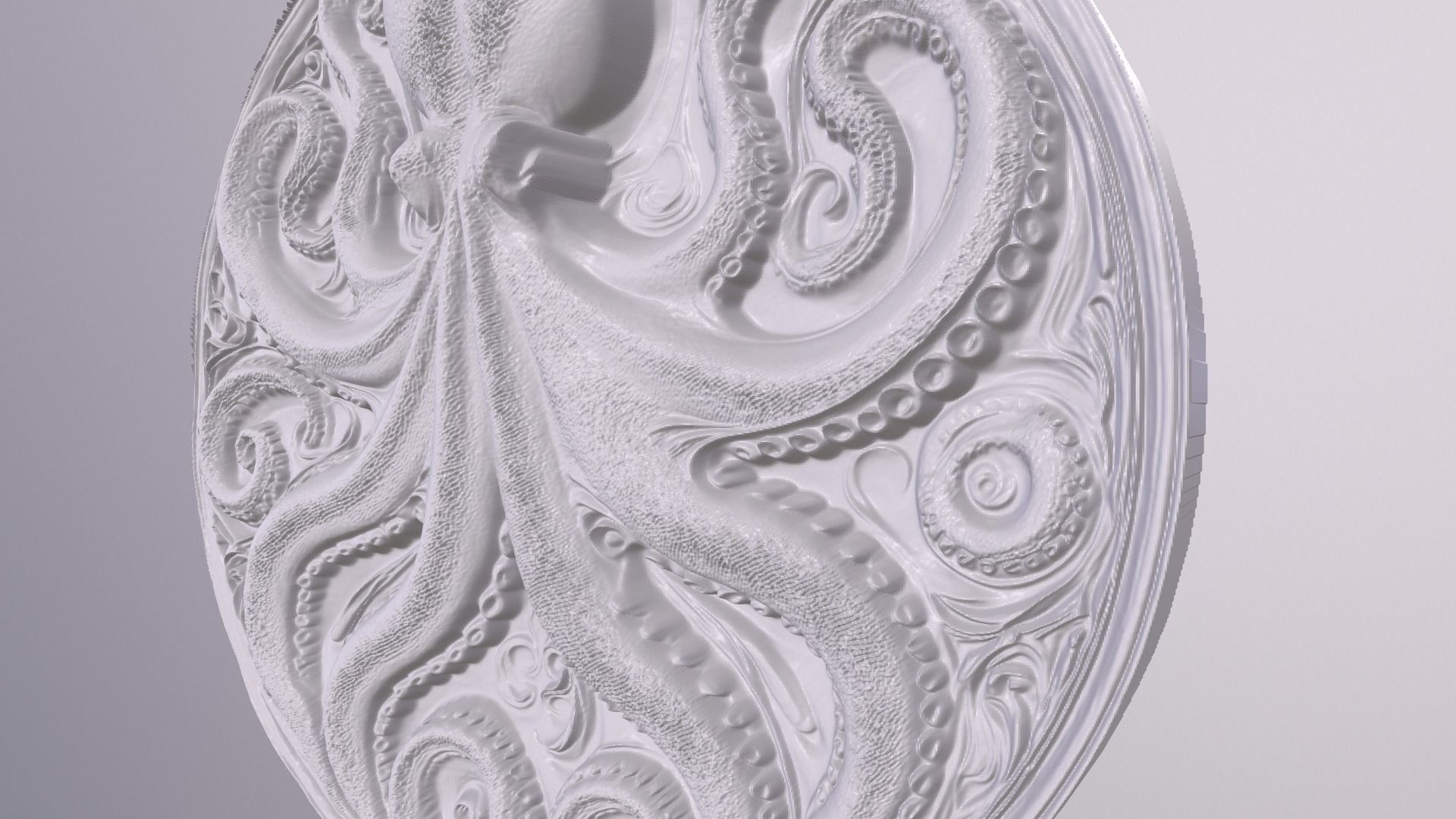 Octopus 4 basrelief for 3D printing 3D print model_3