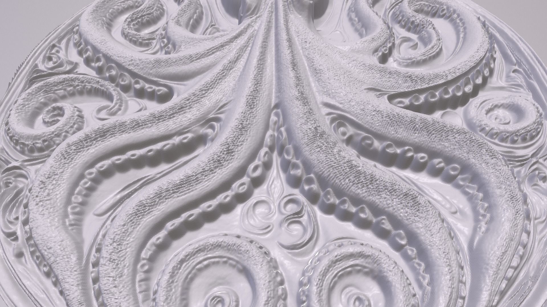 Octopus 4 basrelief for 3D printing 3D print model_2