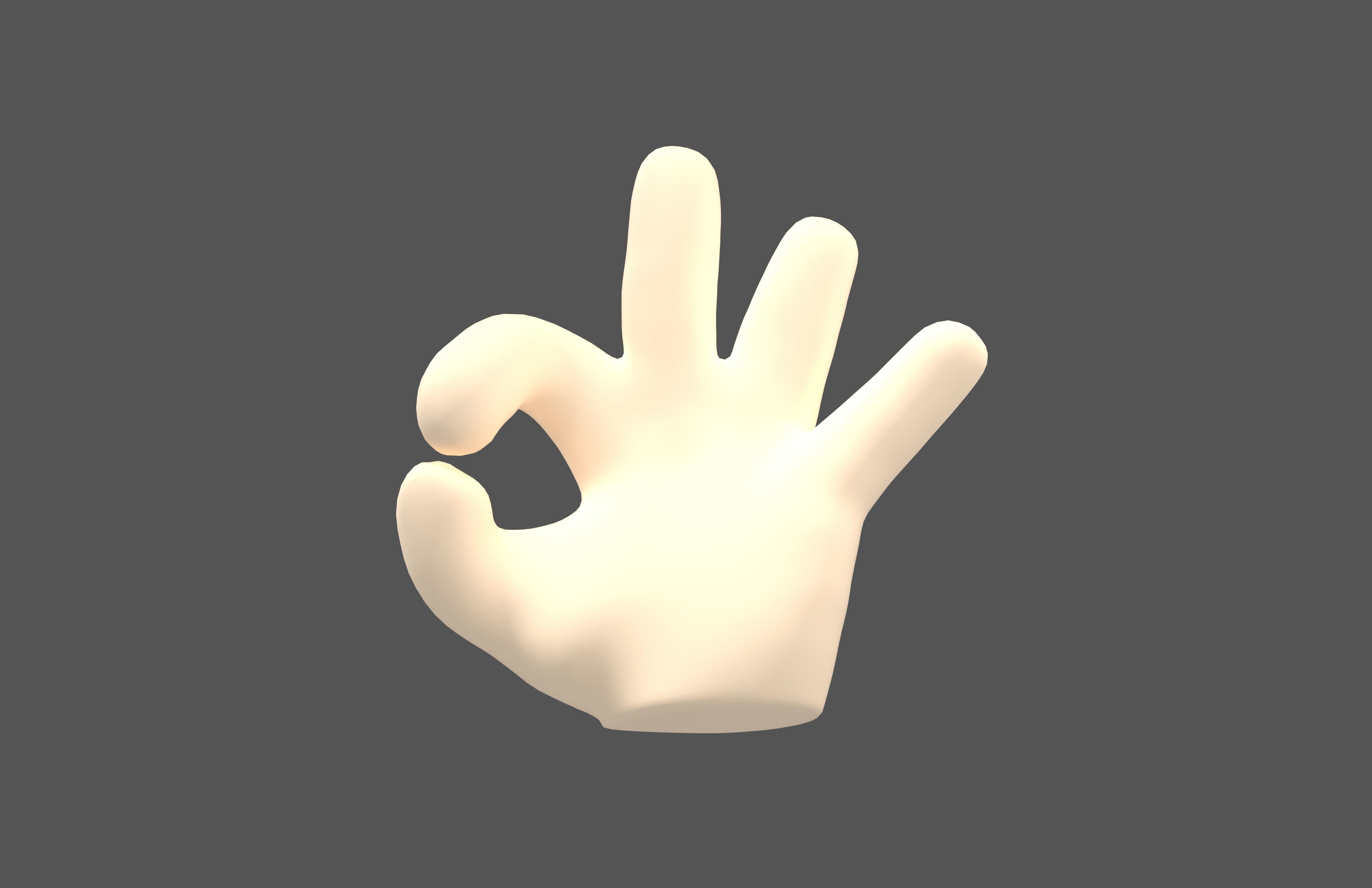 OK Hand v1 001 Low-poly 3D model_3