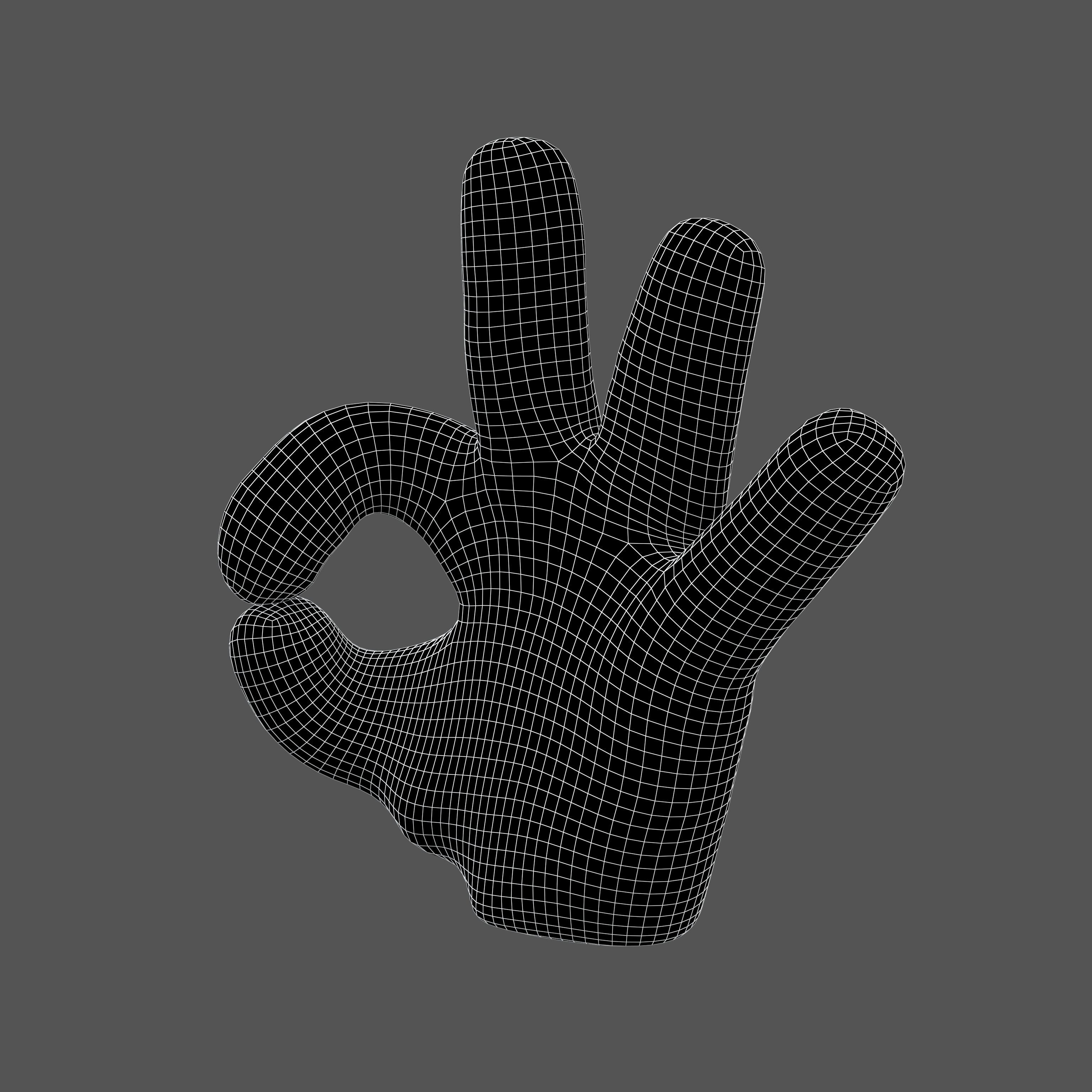 OK Hand v1 001 Low-poly 3D model_4