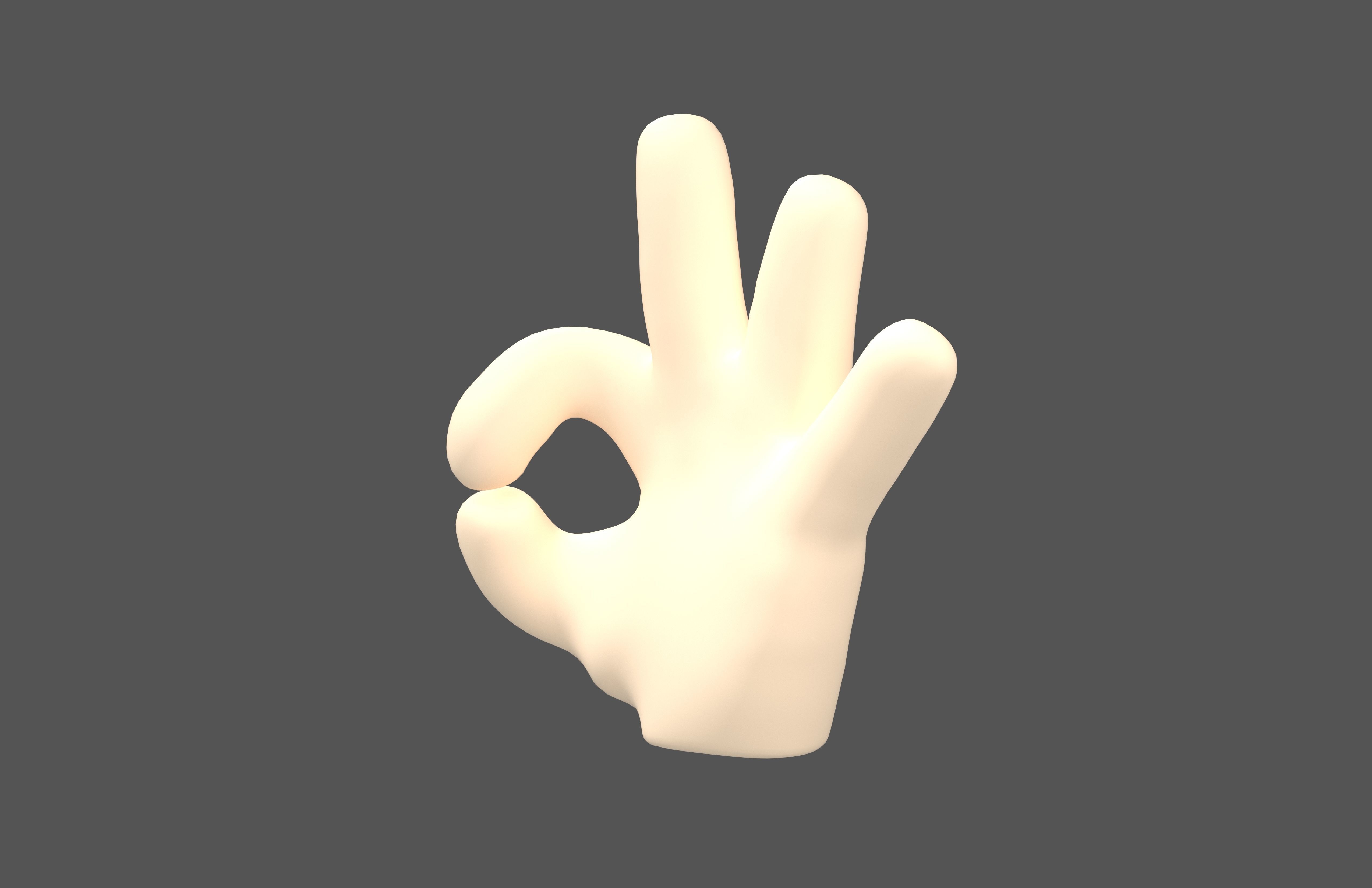 OK Hand v1 001 Low-poly 3D model_1