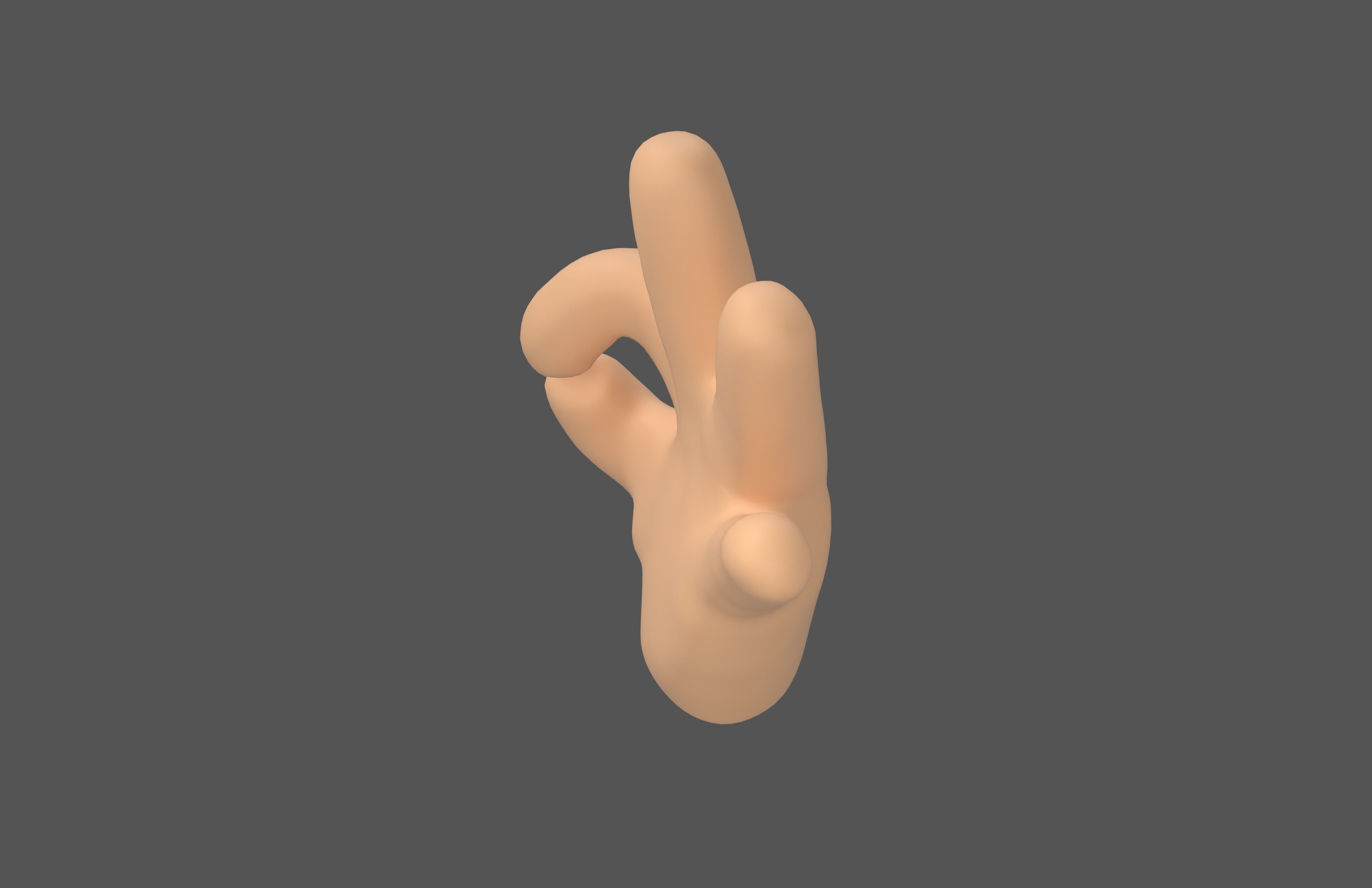 OK Hand v1 003 Low-poly 3D model_2