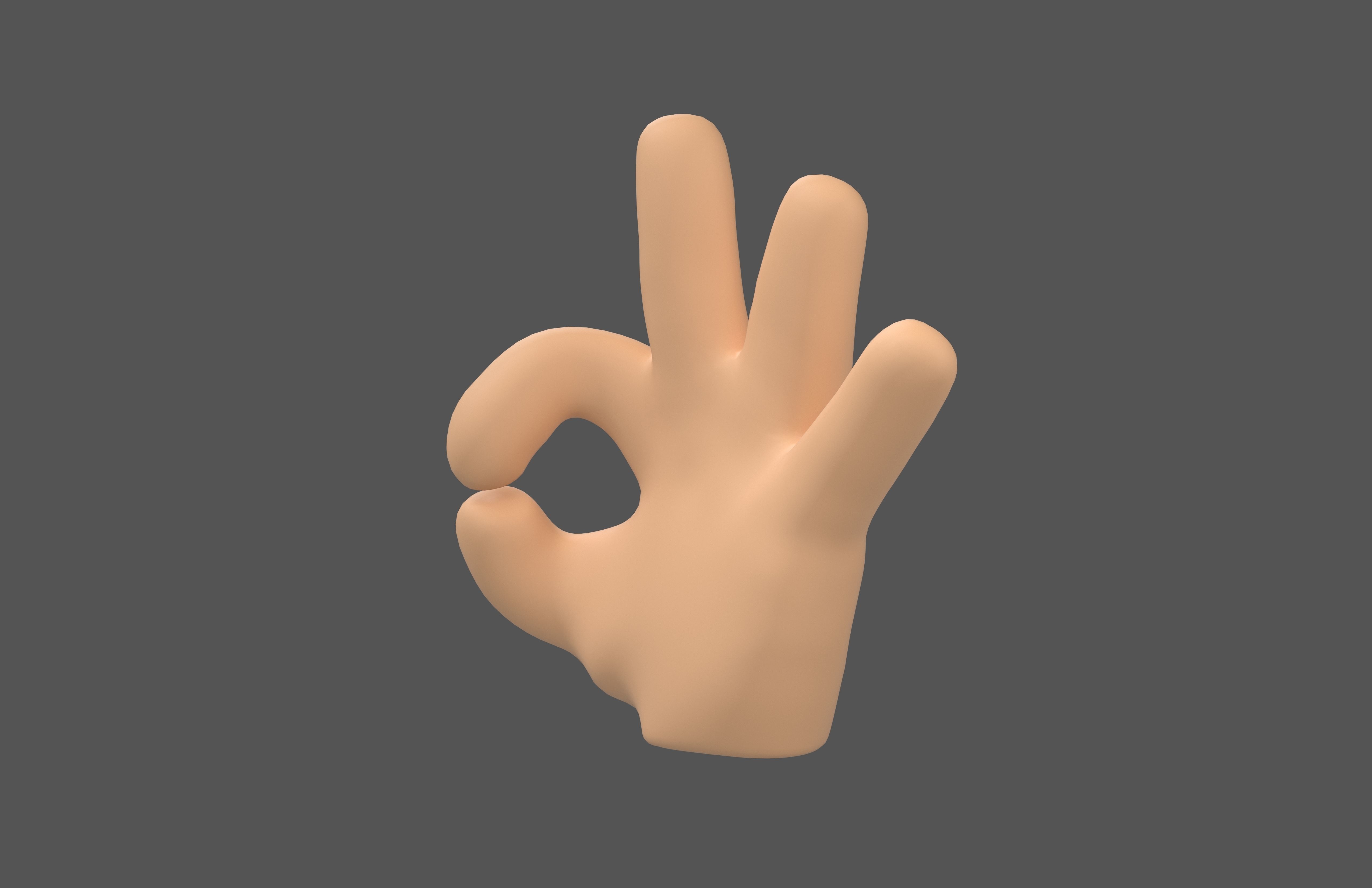 OK Hand v1 003 Low-poly 3D model_1