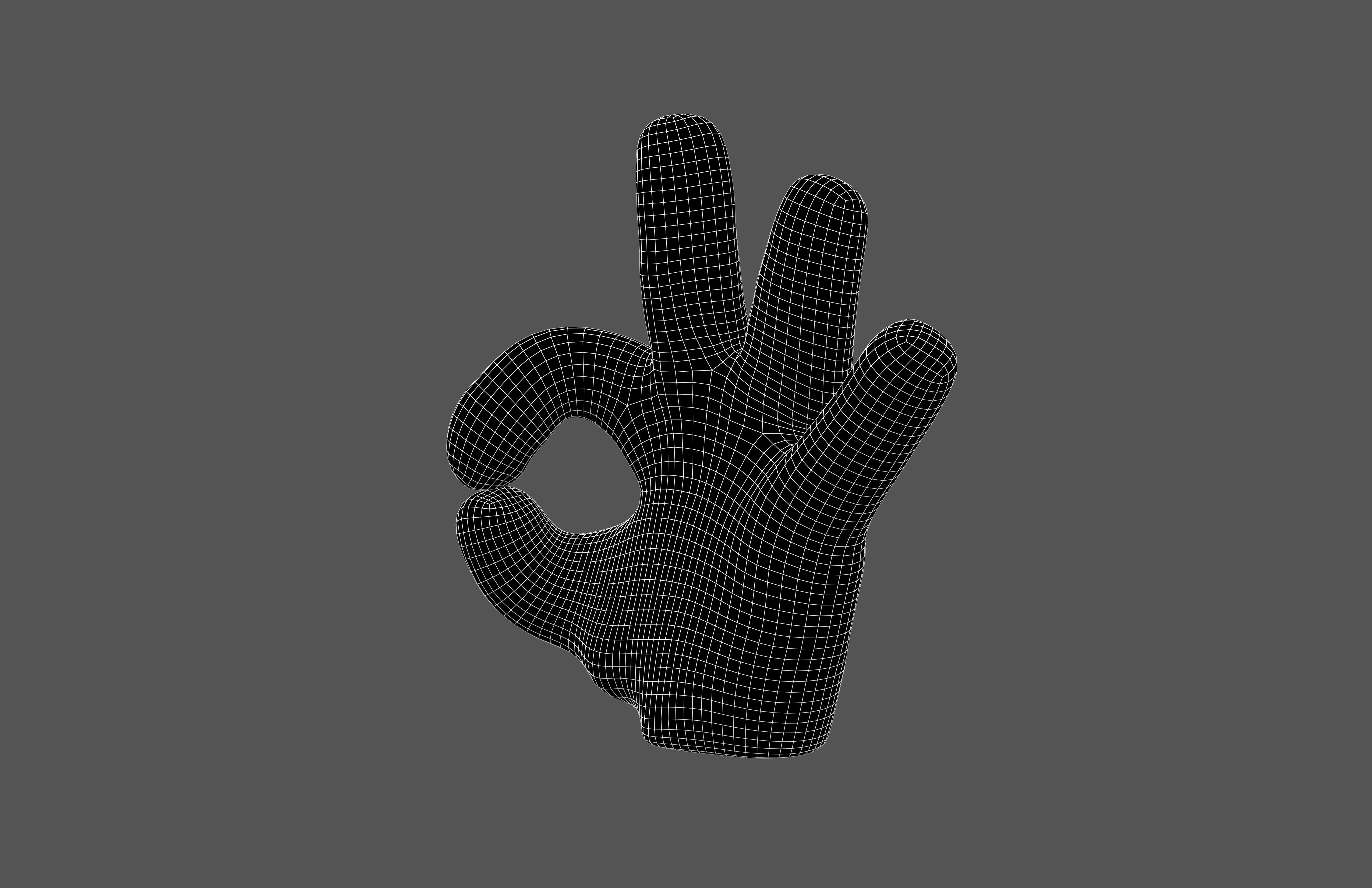 OK Hand v1 003 Low-poly 3D model_5