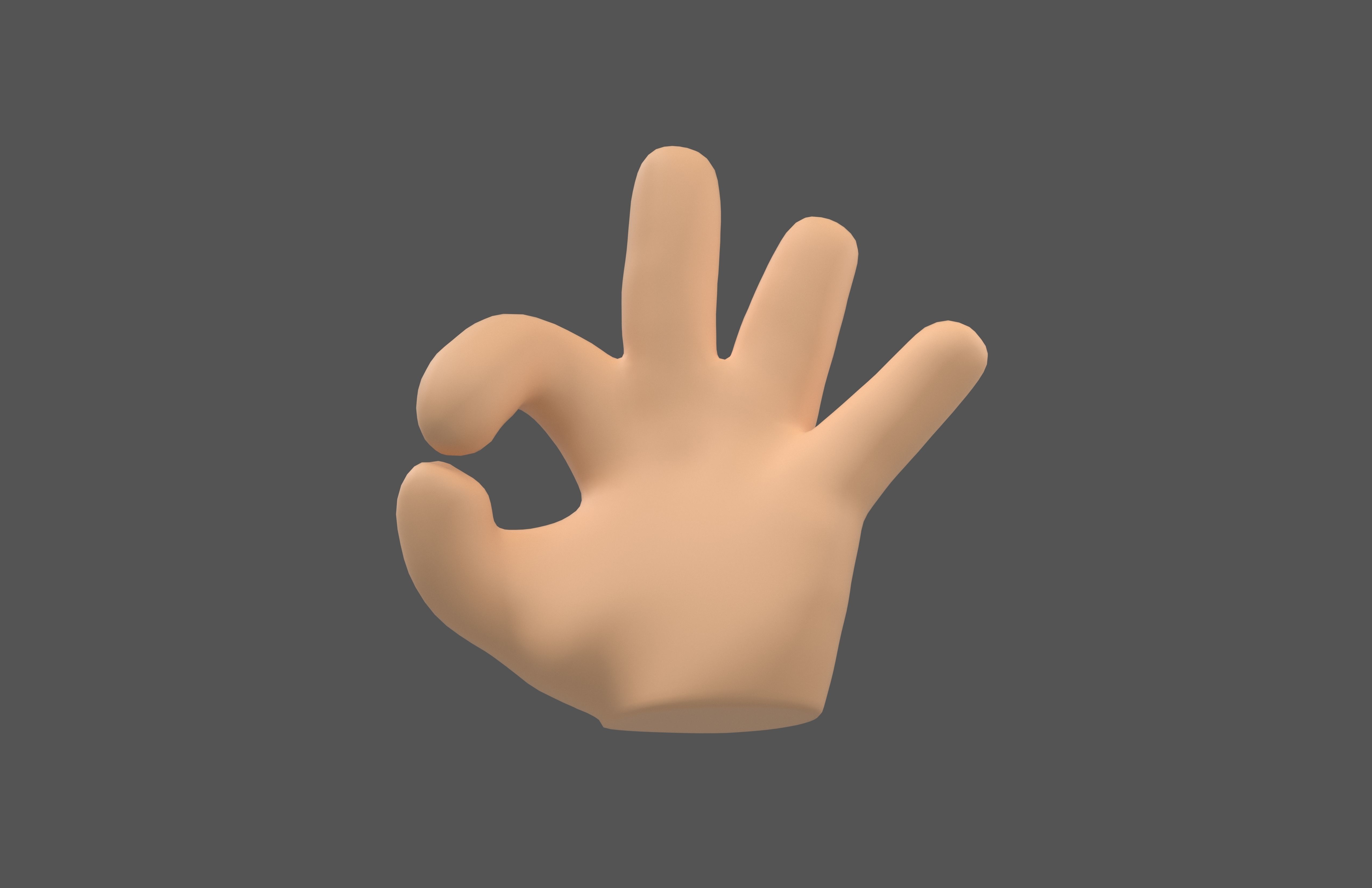 OK Hand v1 003 Low-poly 3D model_3