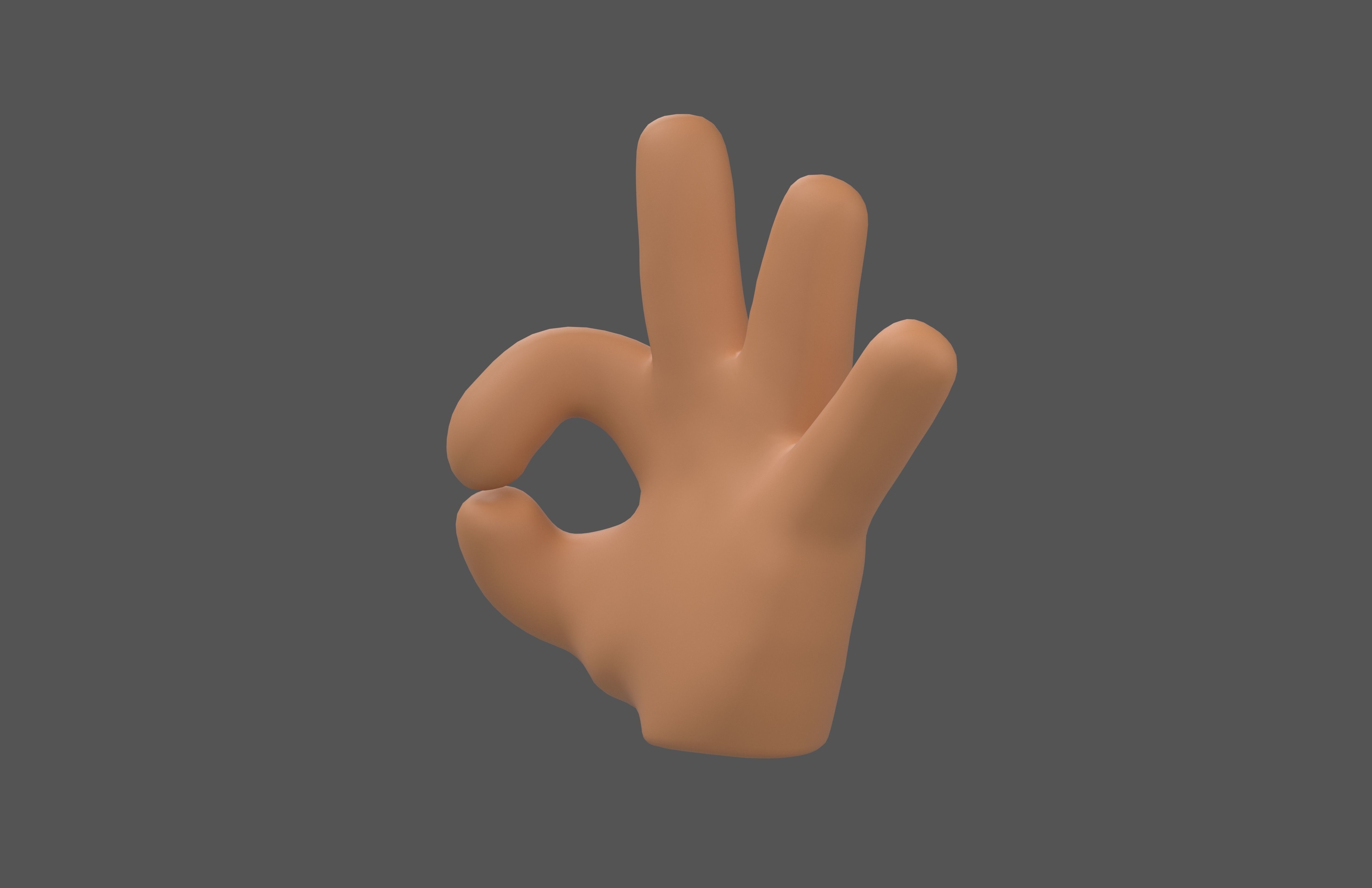 OK Hand v1 004 Low-poly 3D model_1