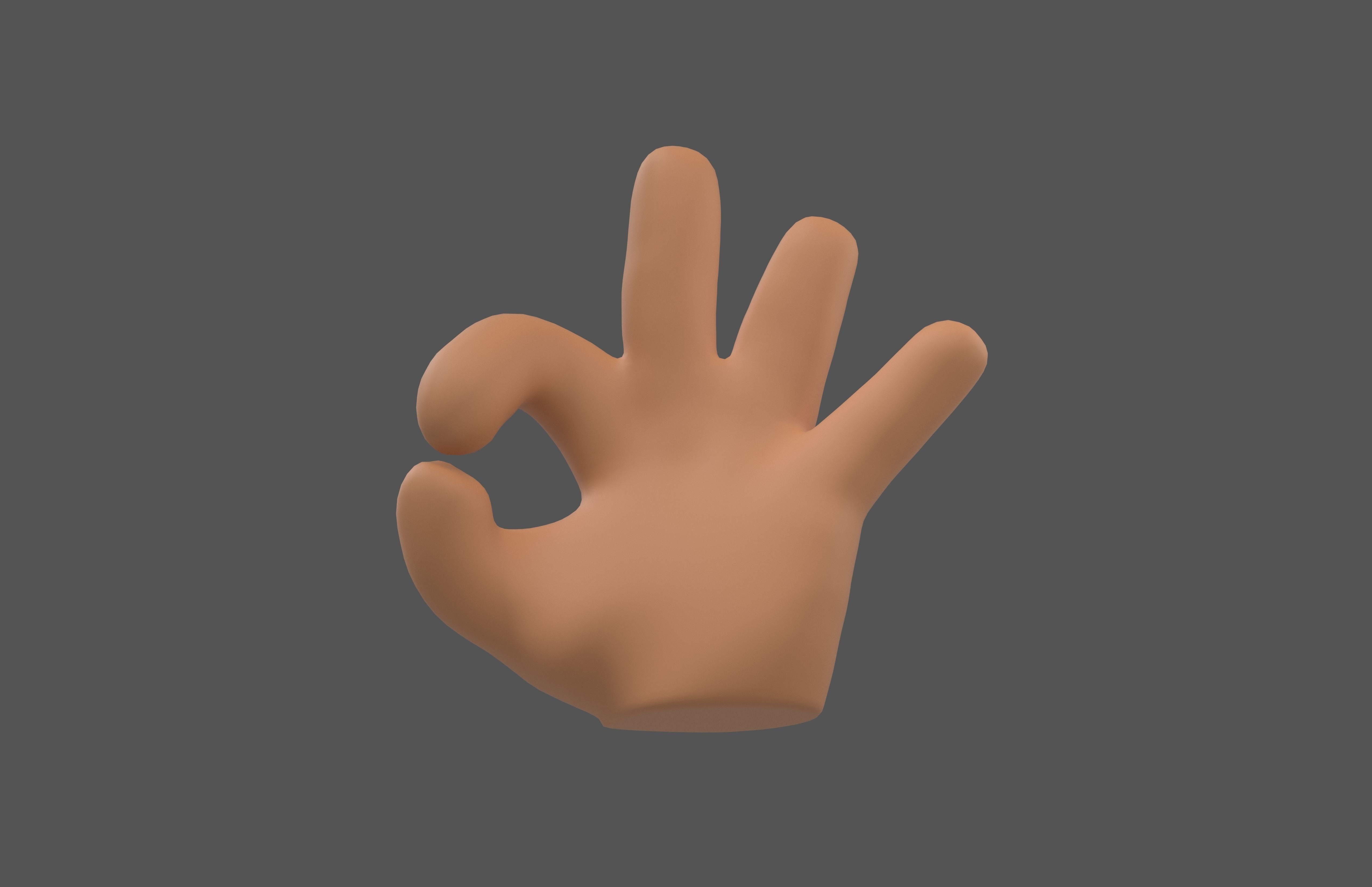 OK Hand v1 004 Low-poly 3D model_3